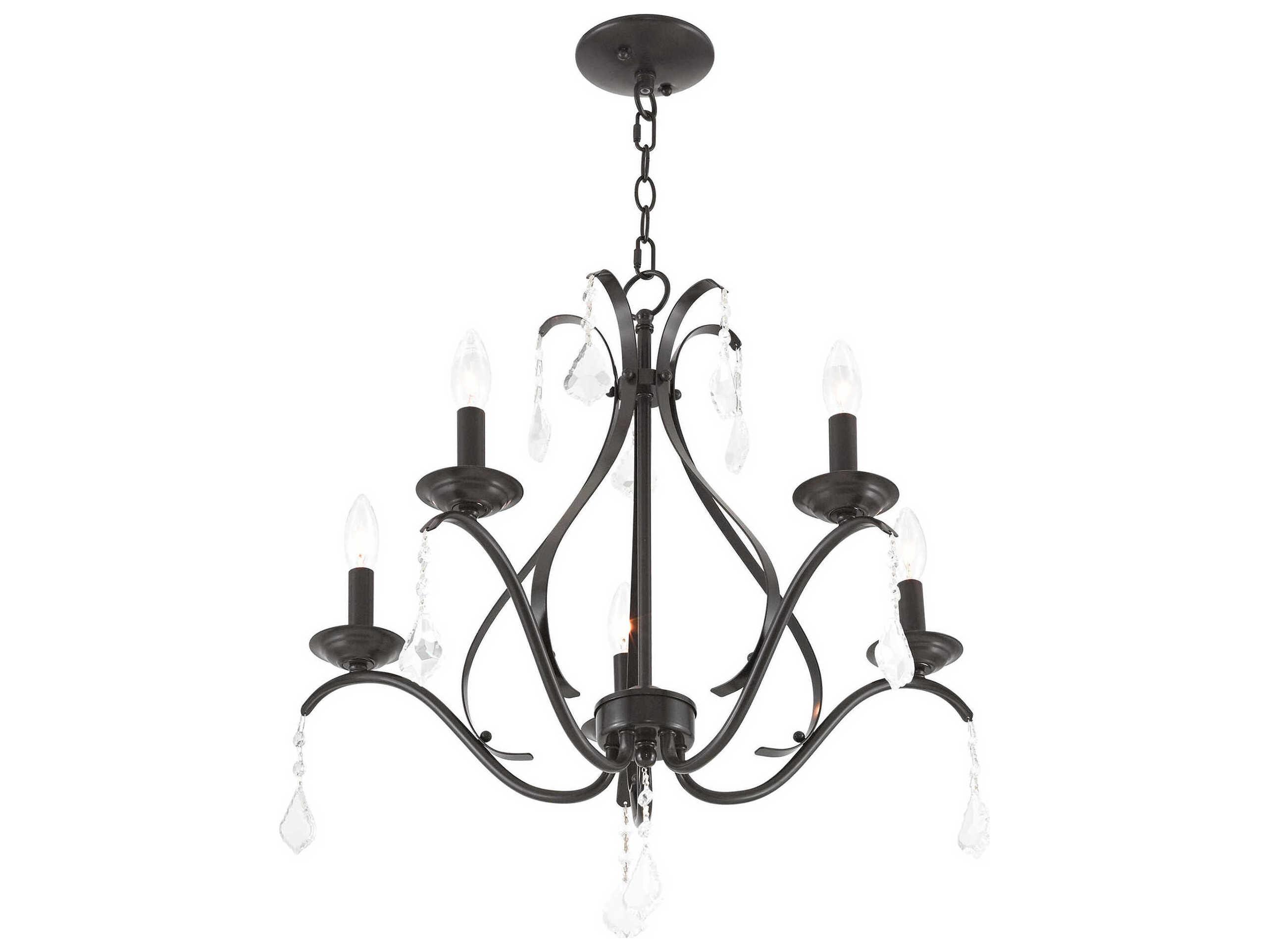 Livex Lighting Caterina 5-Light English Bronze Crystal Candelabra Chandelier