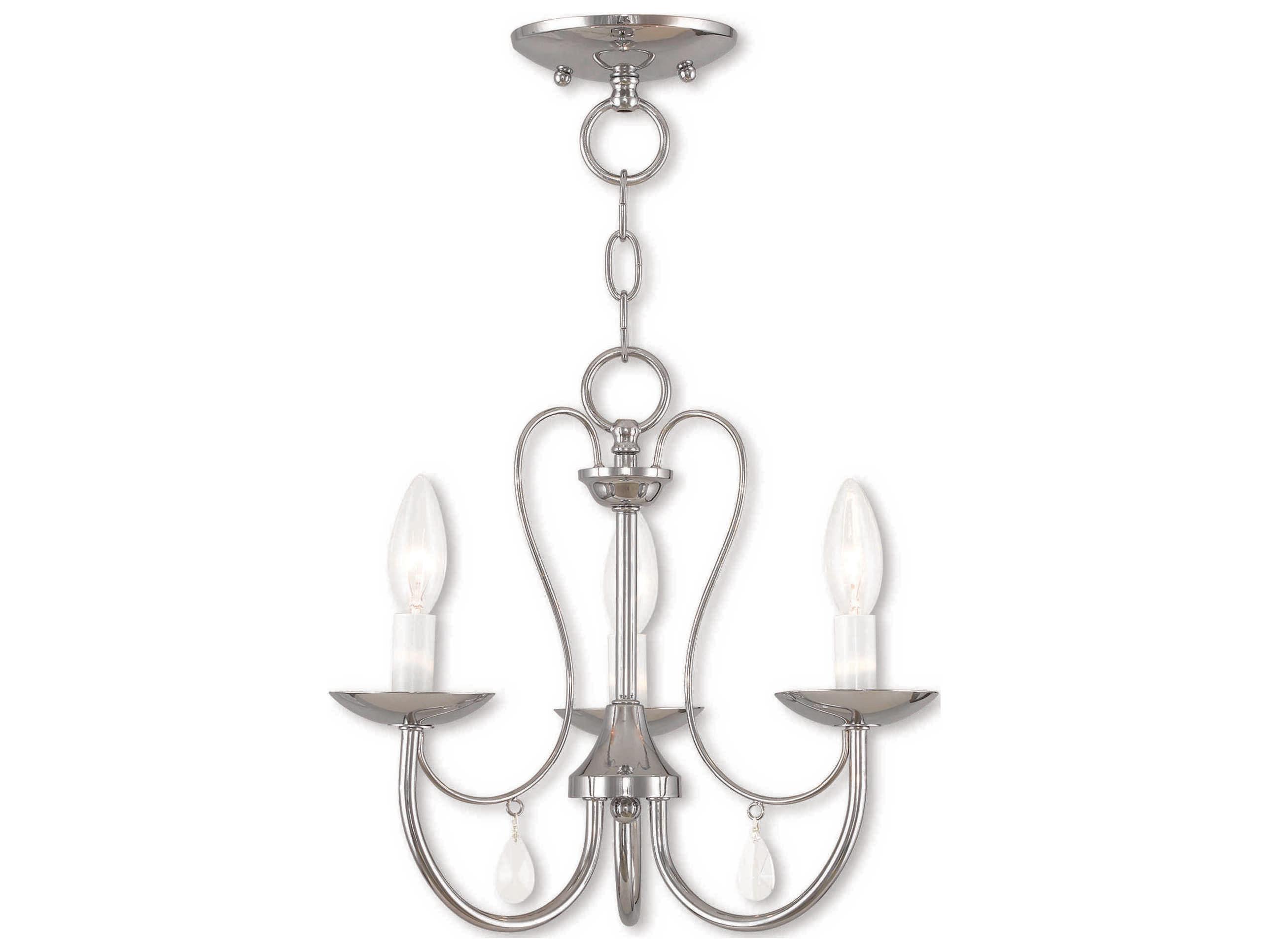 Livex Lighting Mirabella 3-Light Polished Chrome Crystal Candelabra Chandelier