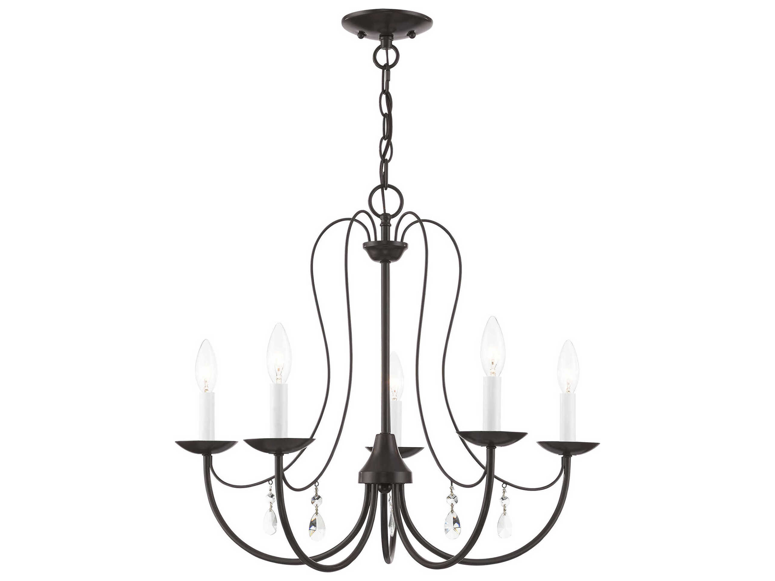 Livex Lighting Mirabella 5-Light English Bronze Crystal Candelabra Chandelier