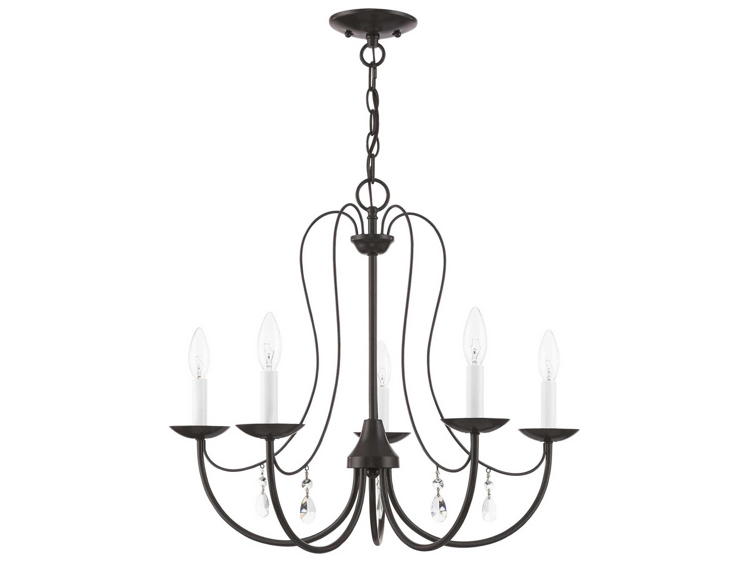 Livex Lighting Mirabella 5-Light English Bronze Crystal Candelabra Chandelier