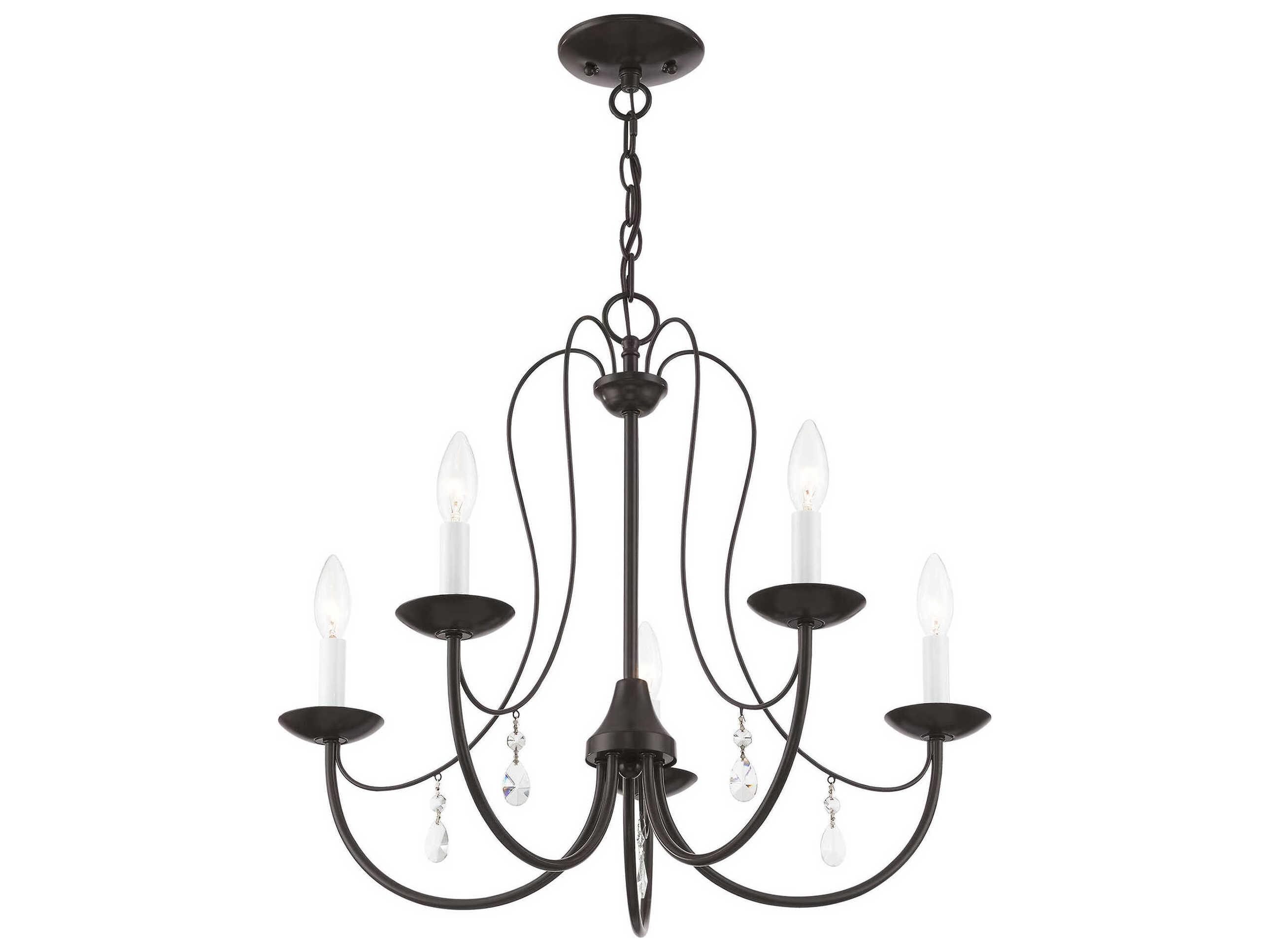 Livex Lighting Mirabella 5-Light English Bronze Crystal Candelabra Chandelier