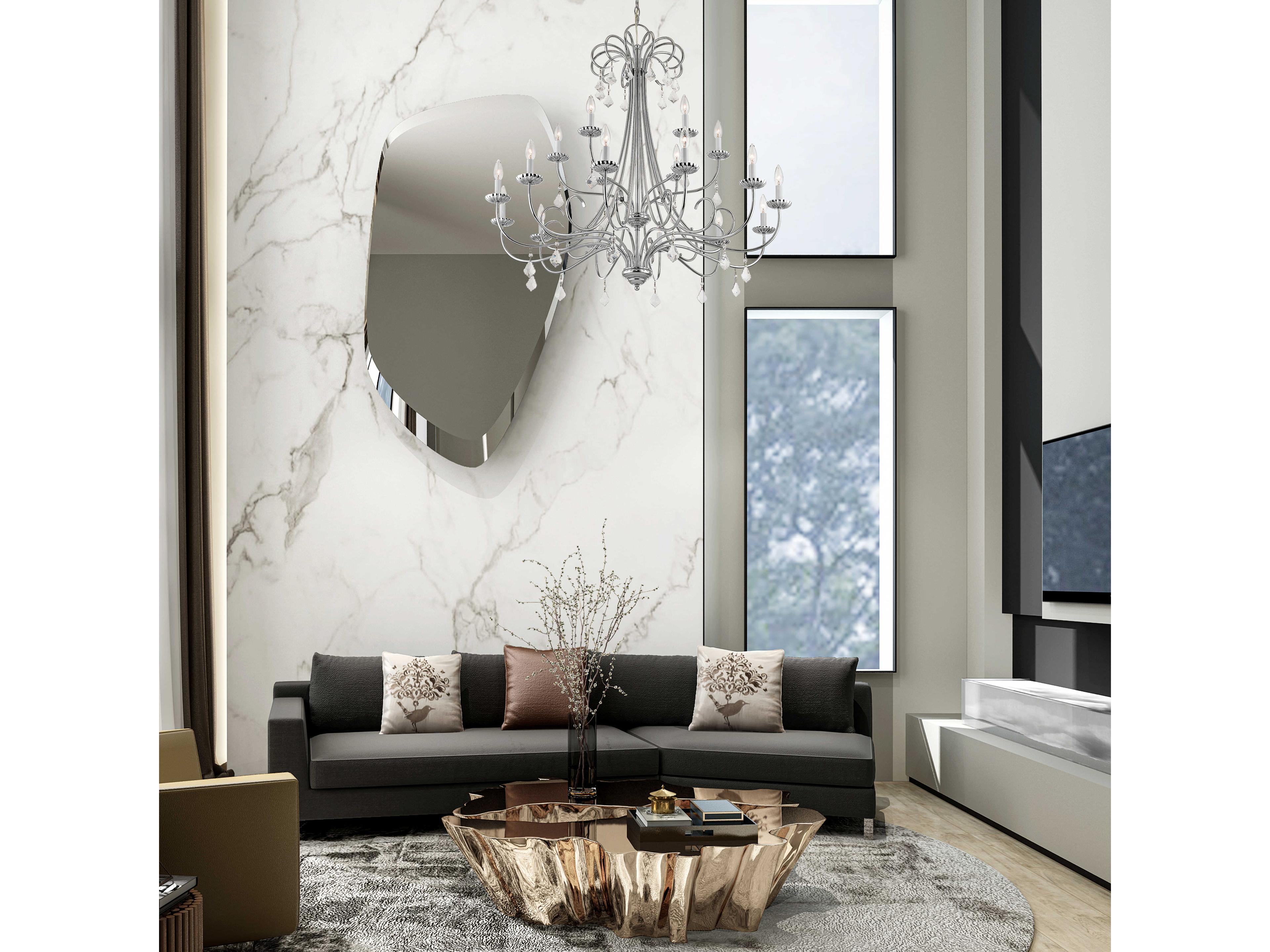 Livex Lighting Daphne 18-Light8-Light Polished Chrome Crystal Candelabra Tiered Chandelier