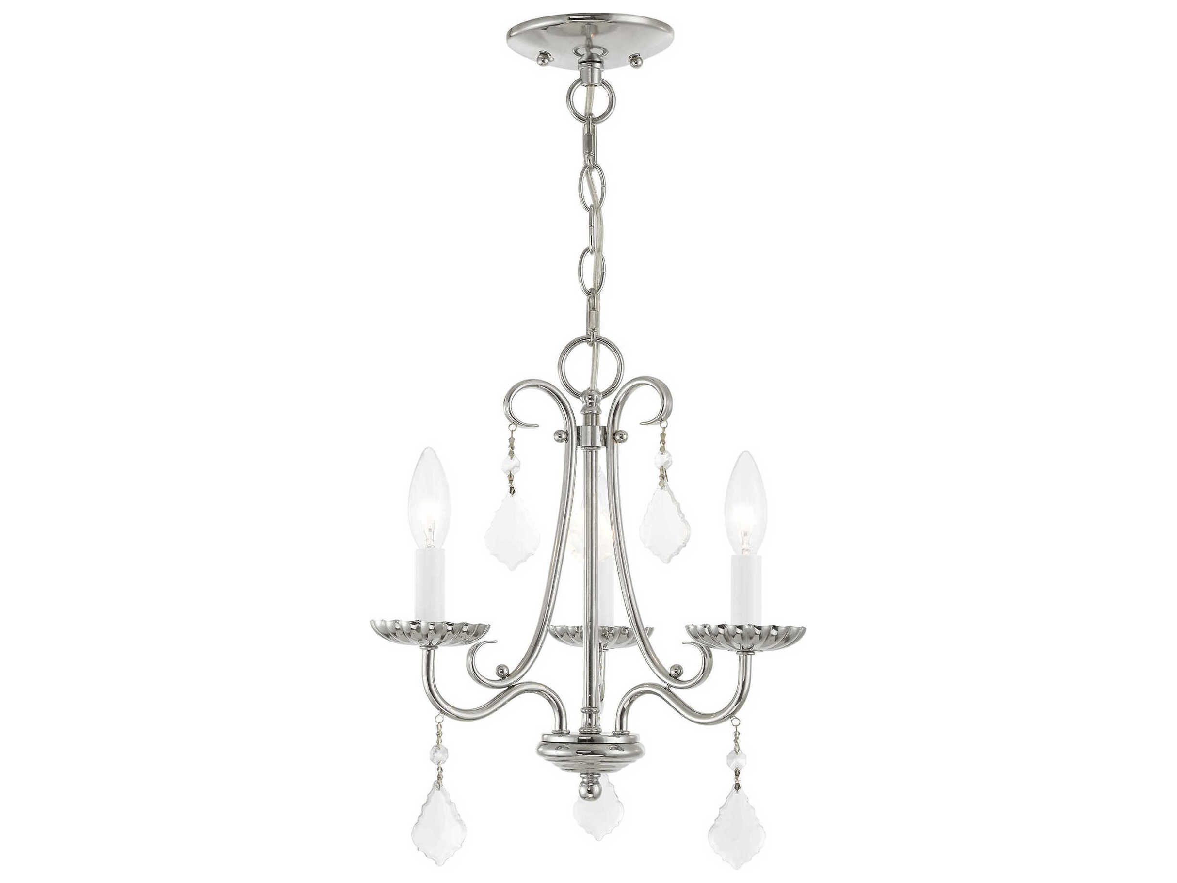 Livex Lighting Daphne 3-Light Polished Chrome Crystal Candelabra Chandelier