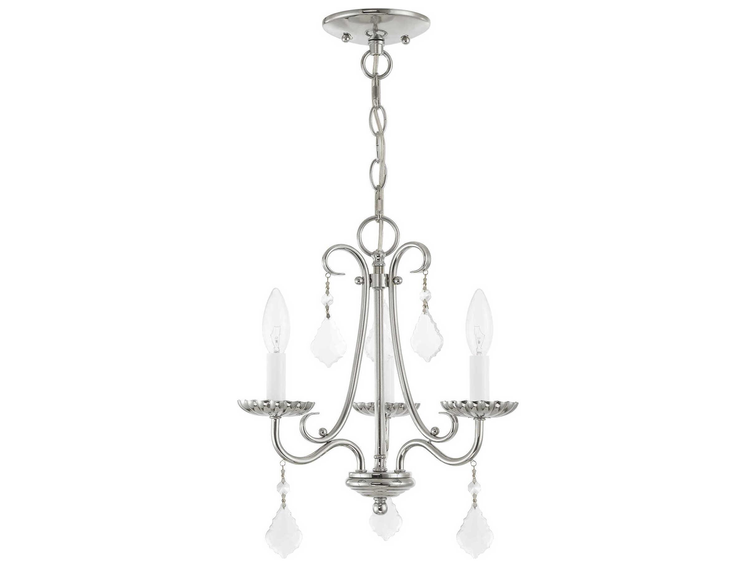 Livex Lighting Daphne 3-Light Polished Chrome Crystal Candelabra Chandelier
