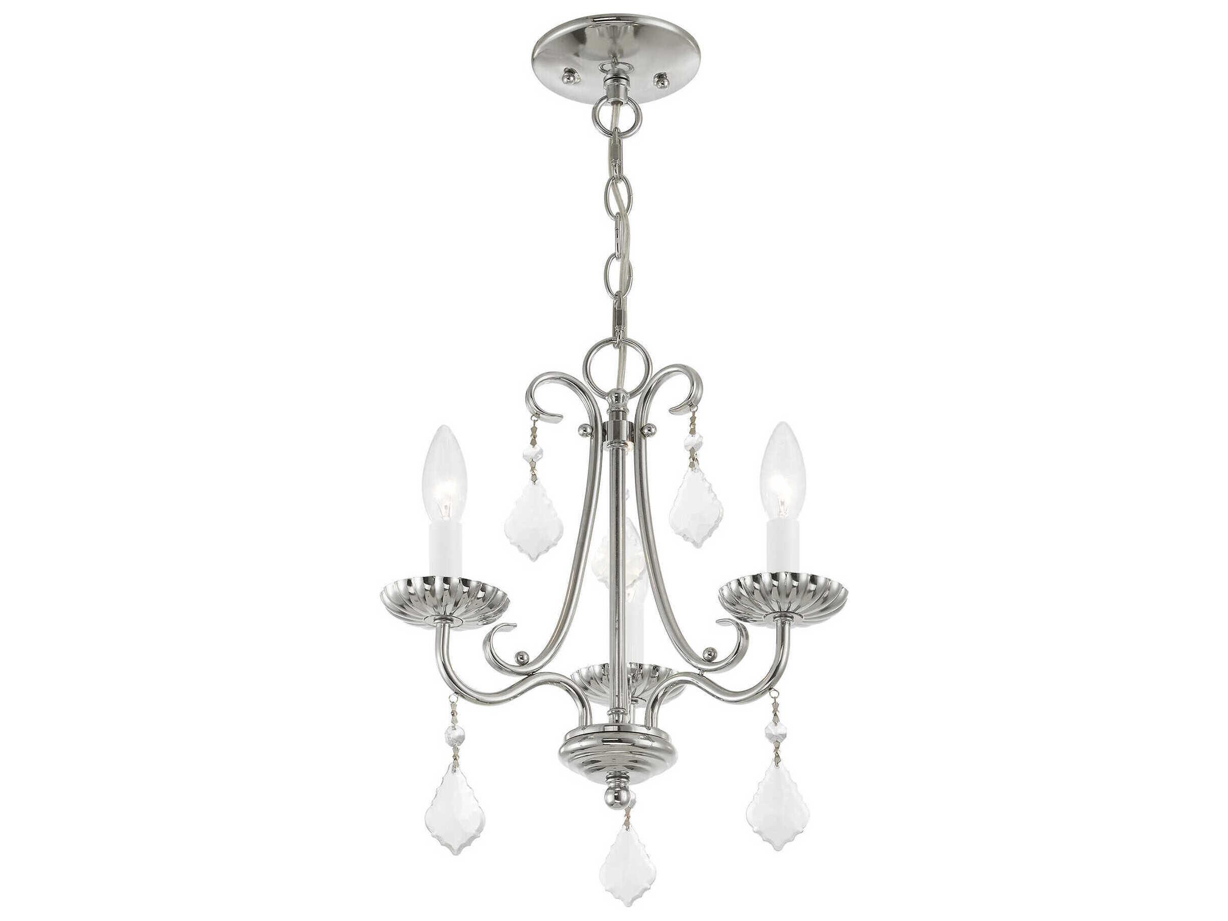 Livex Lighting Daphne 3-Light Polished Chrome Crystal Candelabra Chandelier