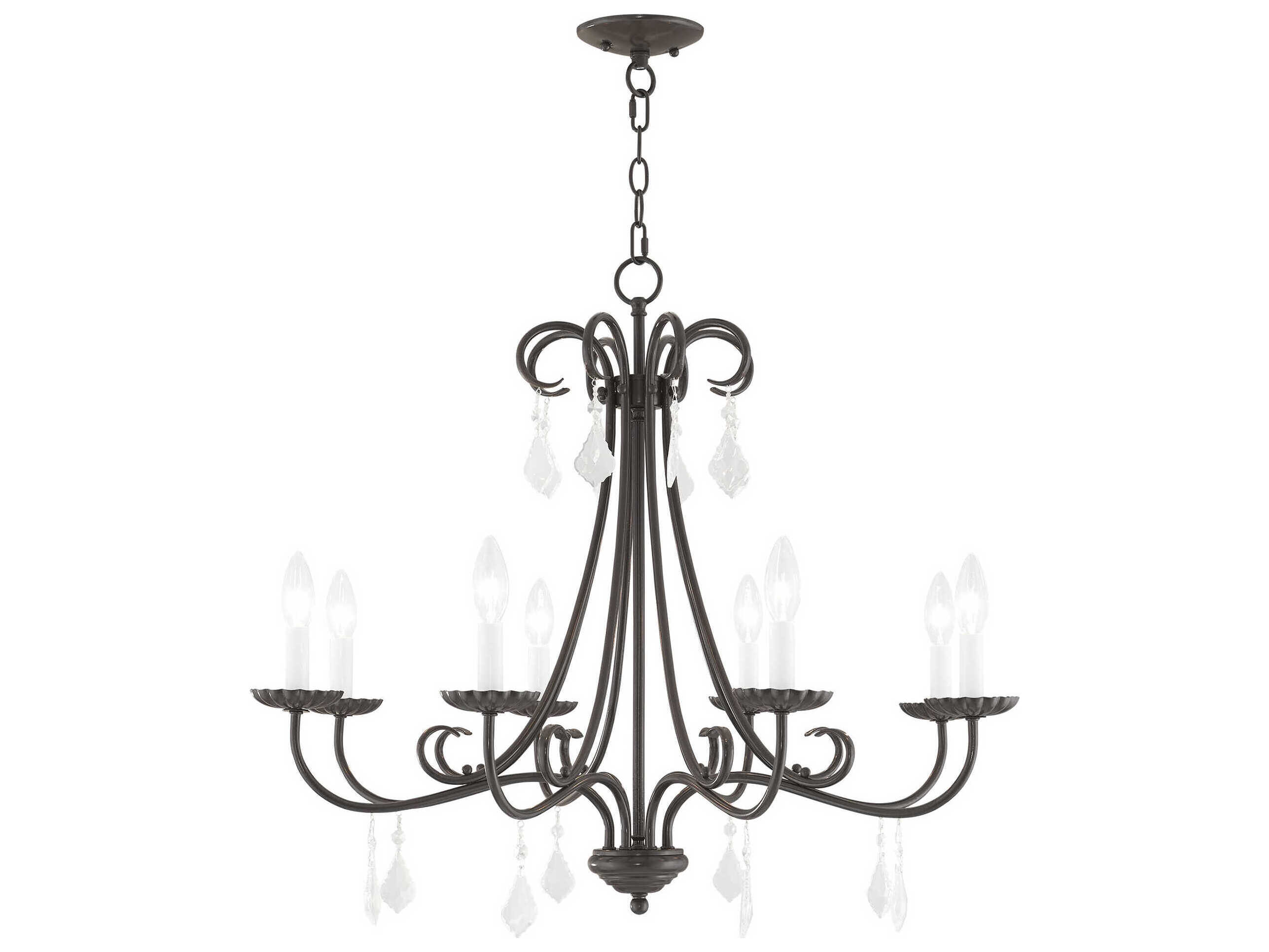 Livex Lighting Daphne 8-Light English Bronze Crystal Candelabra Chandelier
