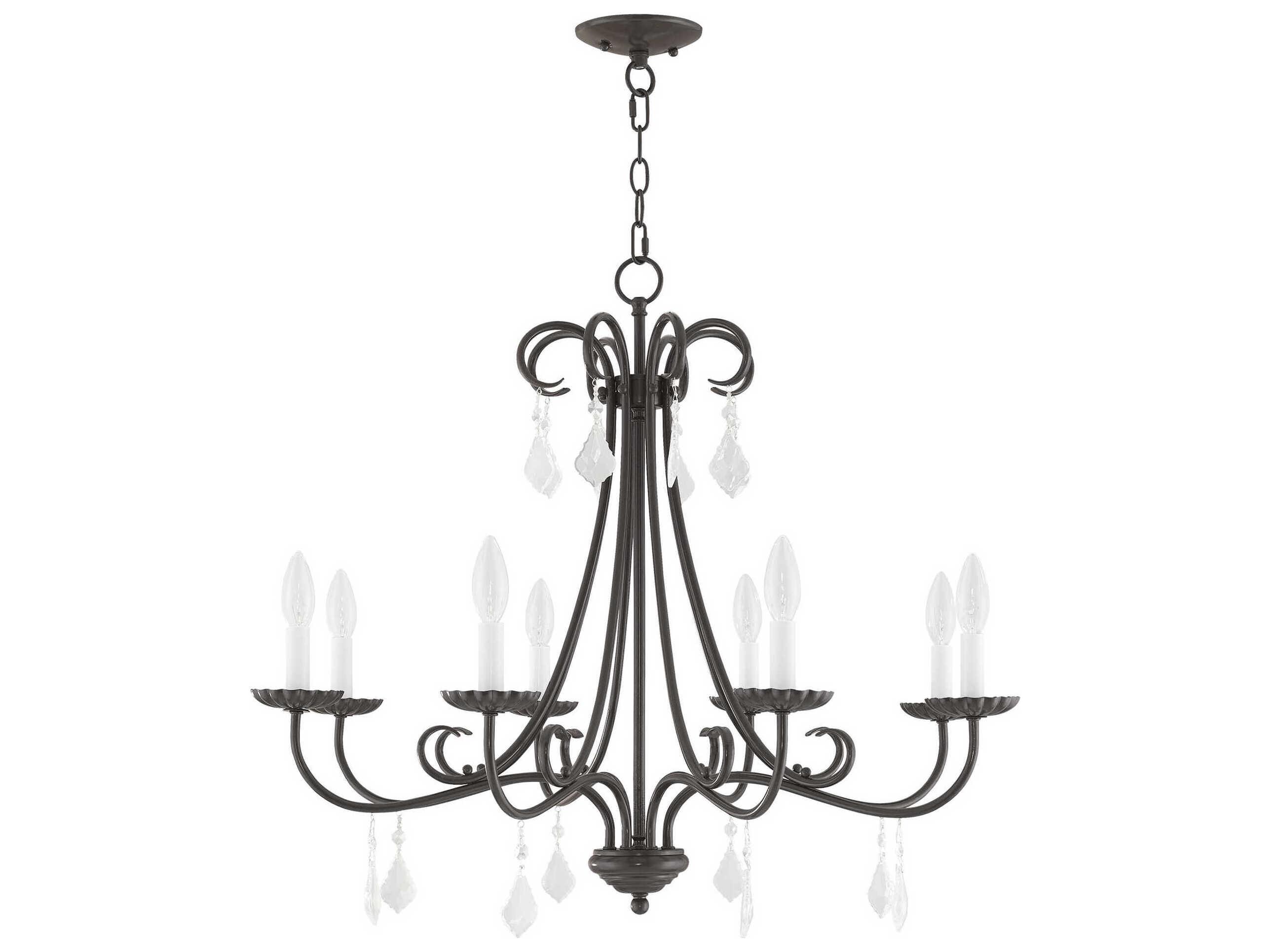 Livex Lighting Daphne 8-Light English Bronze Crystal Candelabra Chandelier