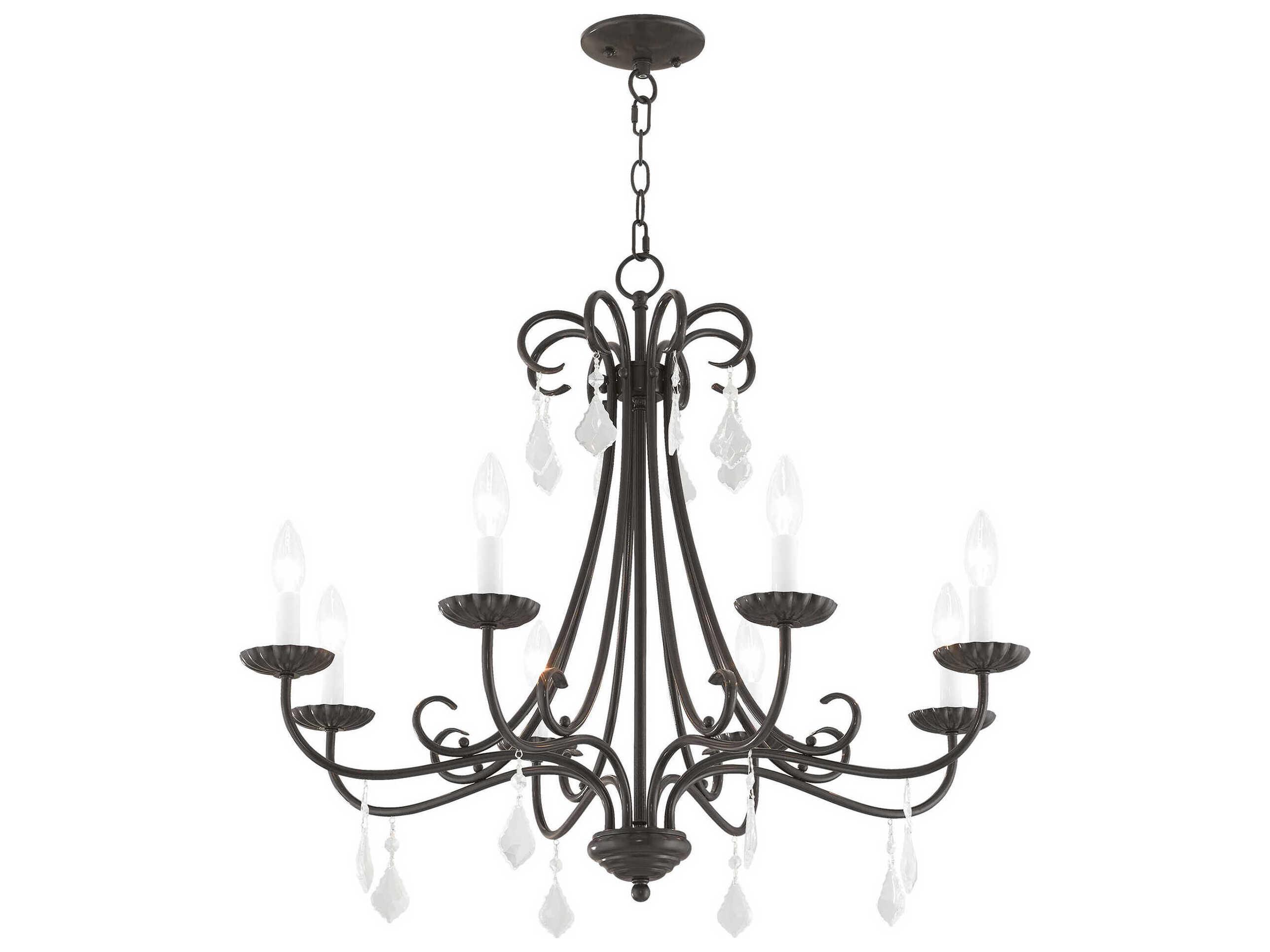 Livex Lighting Daphne 8-Light English Bronze Crystal Candelabra Chandelier