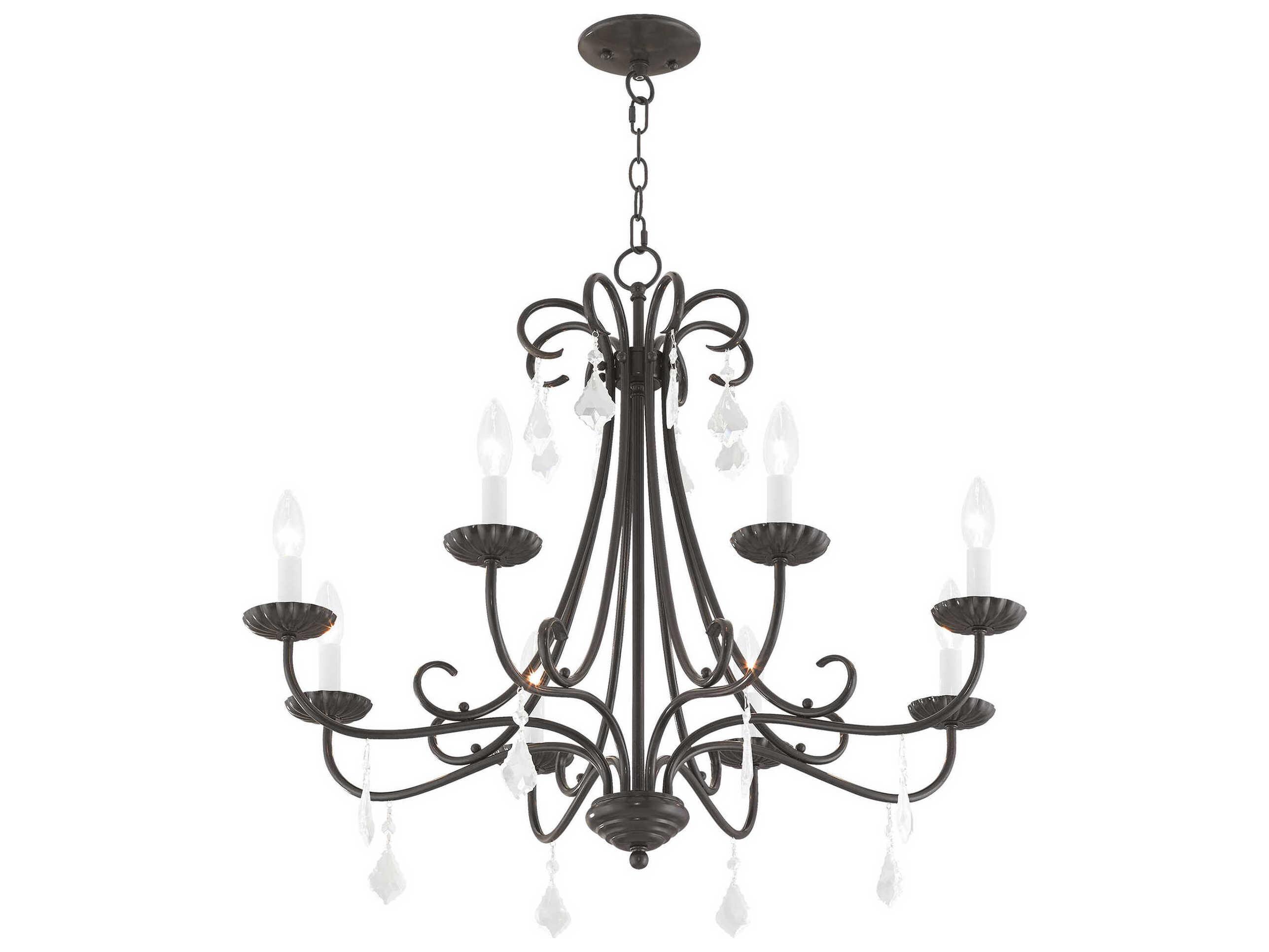 Livex Lighting Daphne 8-Light English Bronze Crystal Candelabra Chandelier