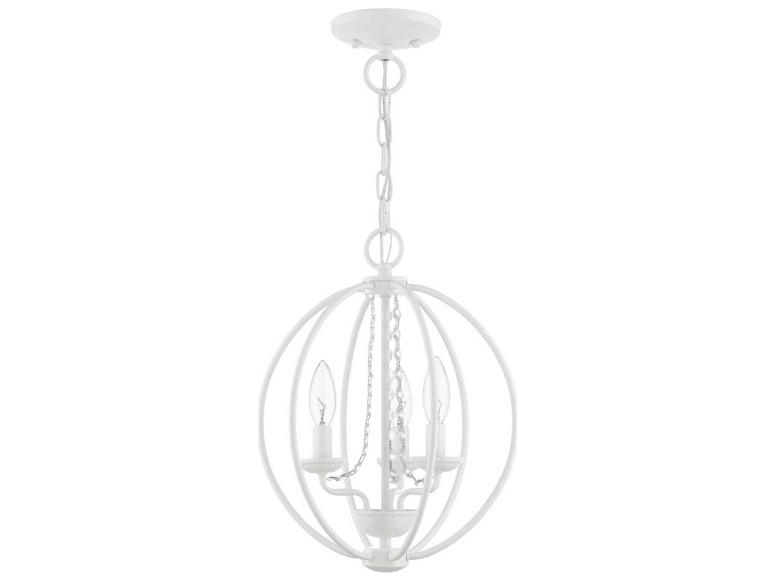 Livex Lighting Arabella 3-Light White Crystal Candelabra Chandelier