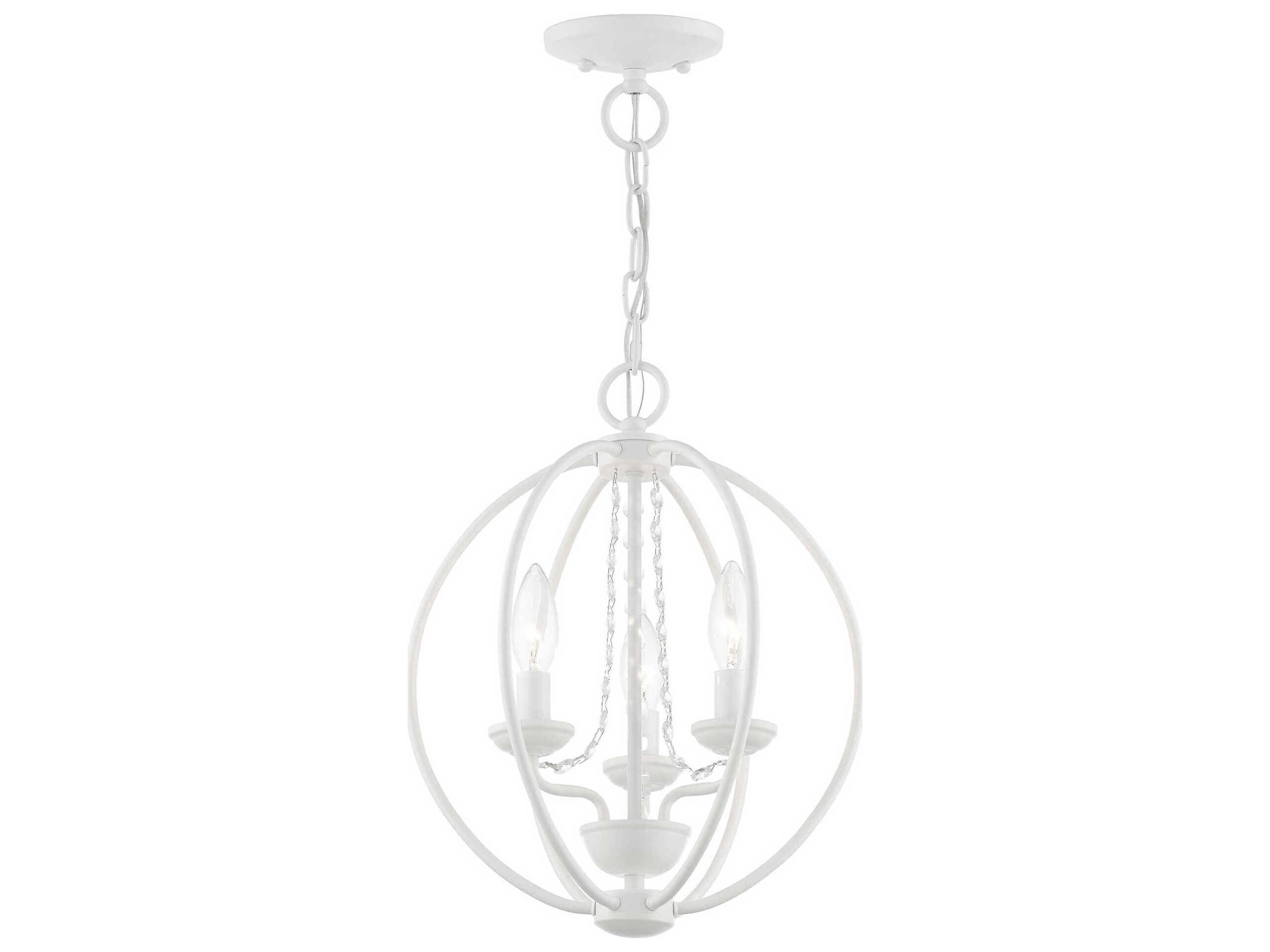 Livex Lighting Arabella 3-Light White Crystal Candelabra Chandelier