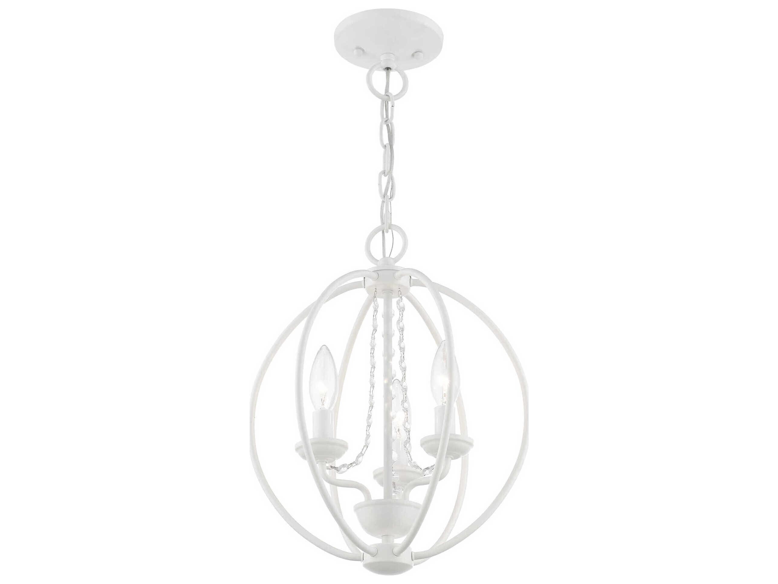 Livex Lighting Arabella 3-Light White Crystal Candelabra Chandelier