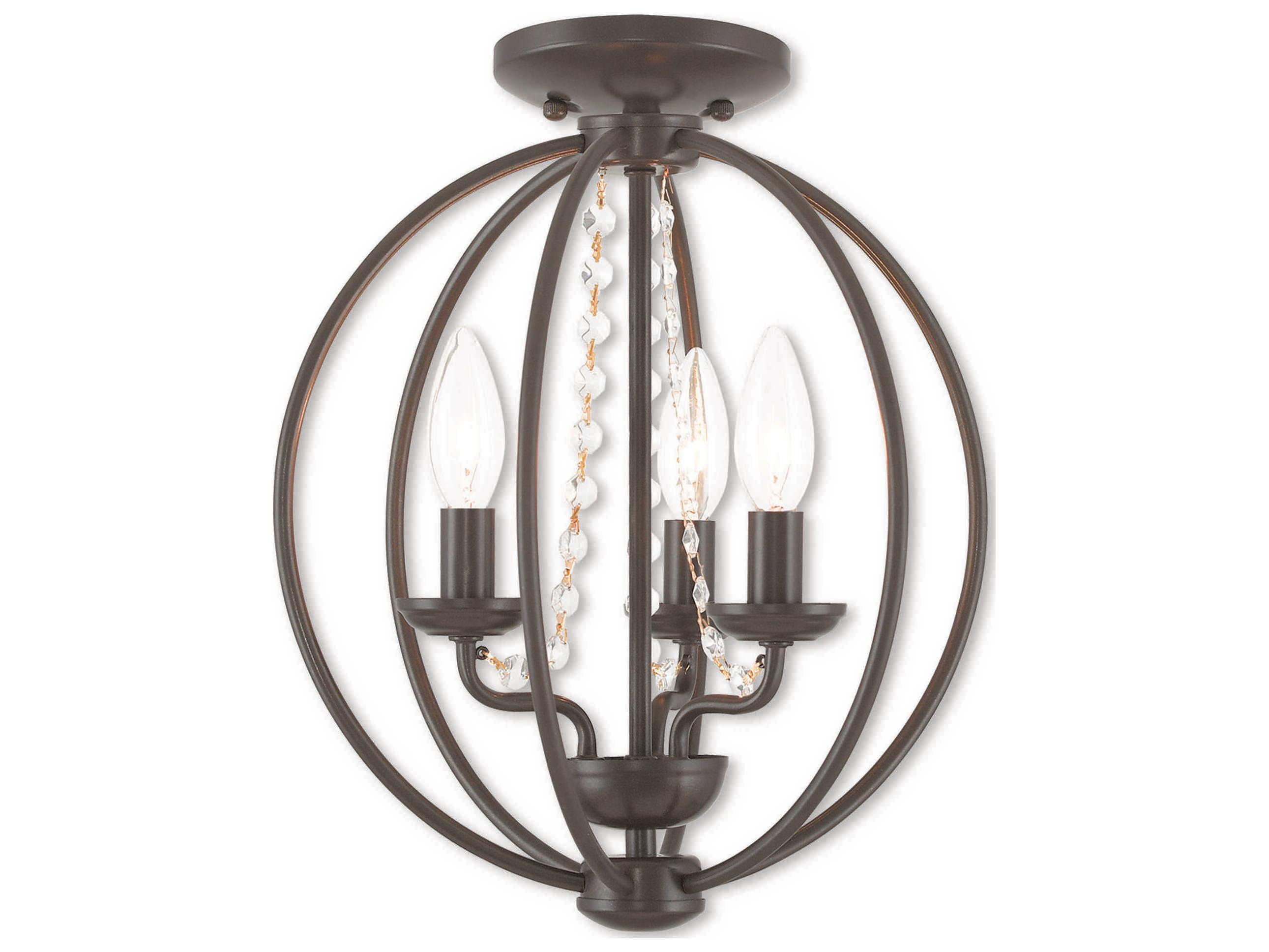 Livex Lighting Arabella 3-Light English Bronze Crystal Candelabra Chandelier