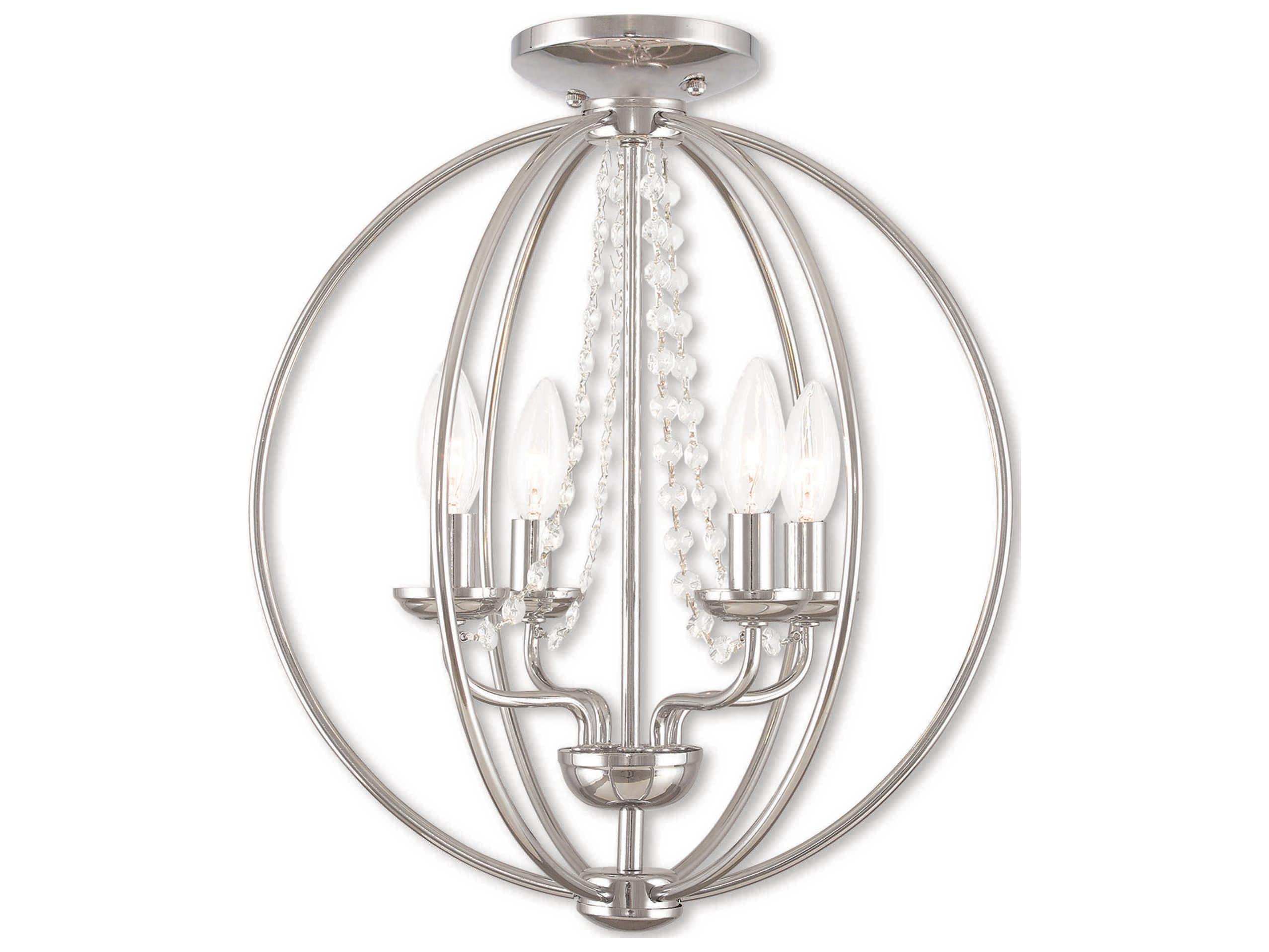 Livex Lighting Arabella 4-Light Polished Chrome Crystal Candelabra Chandelier