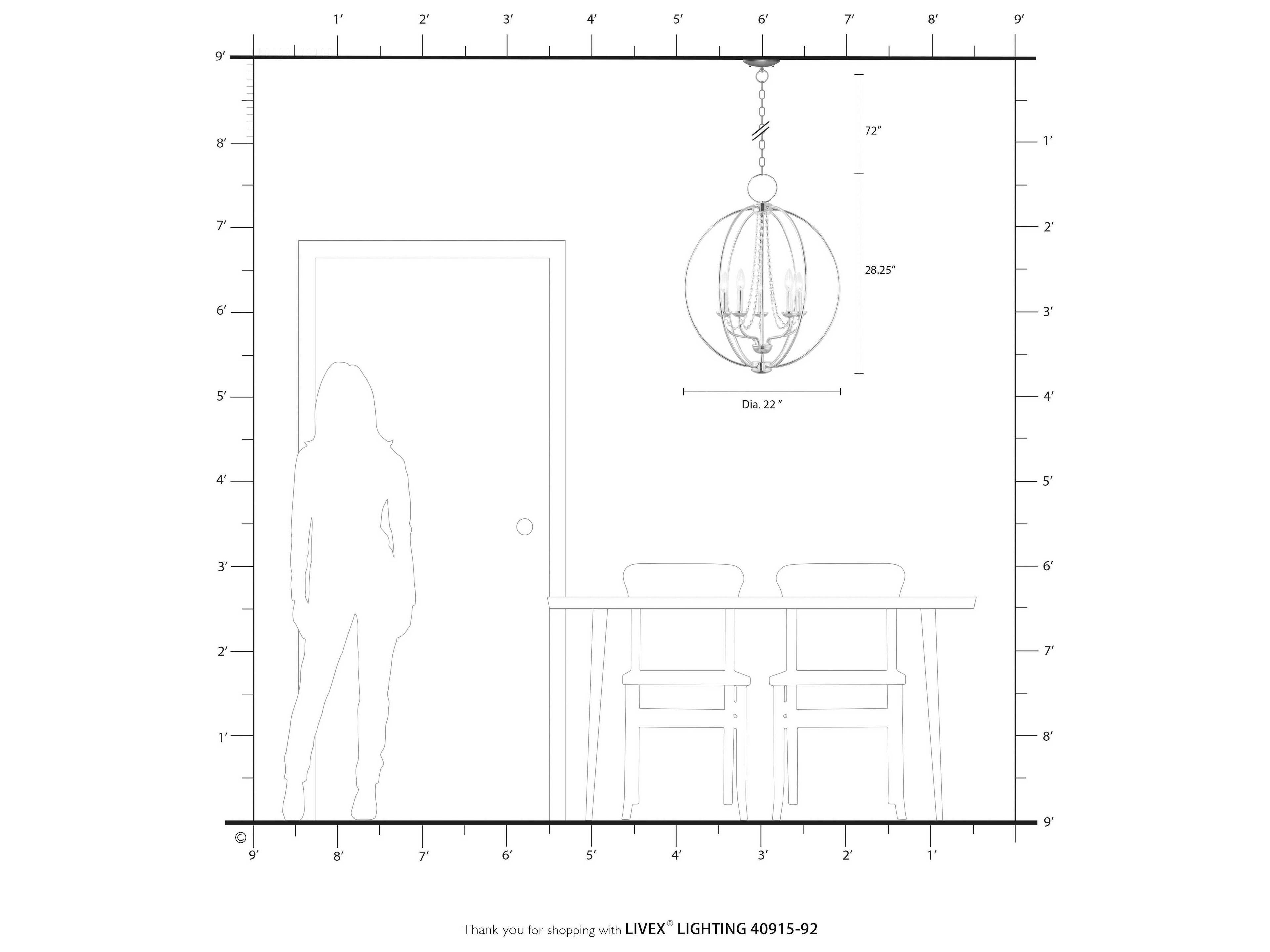 Livex Lighting Arabella 5-Light English Bronze Crystal Candelabra Round Chandelier
