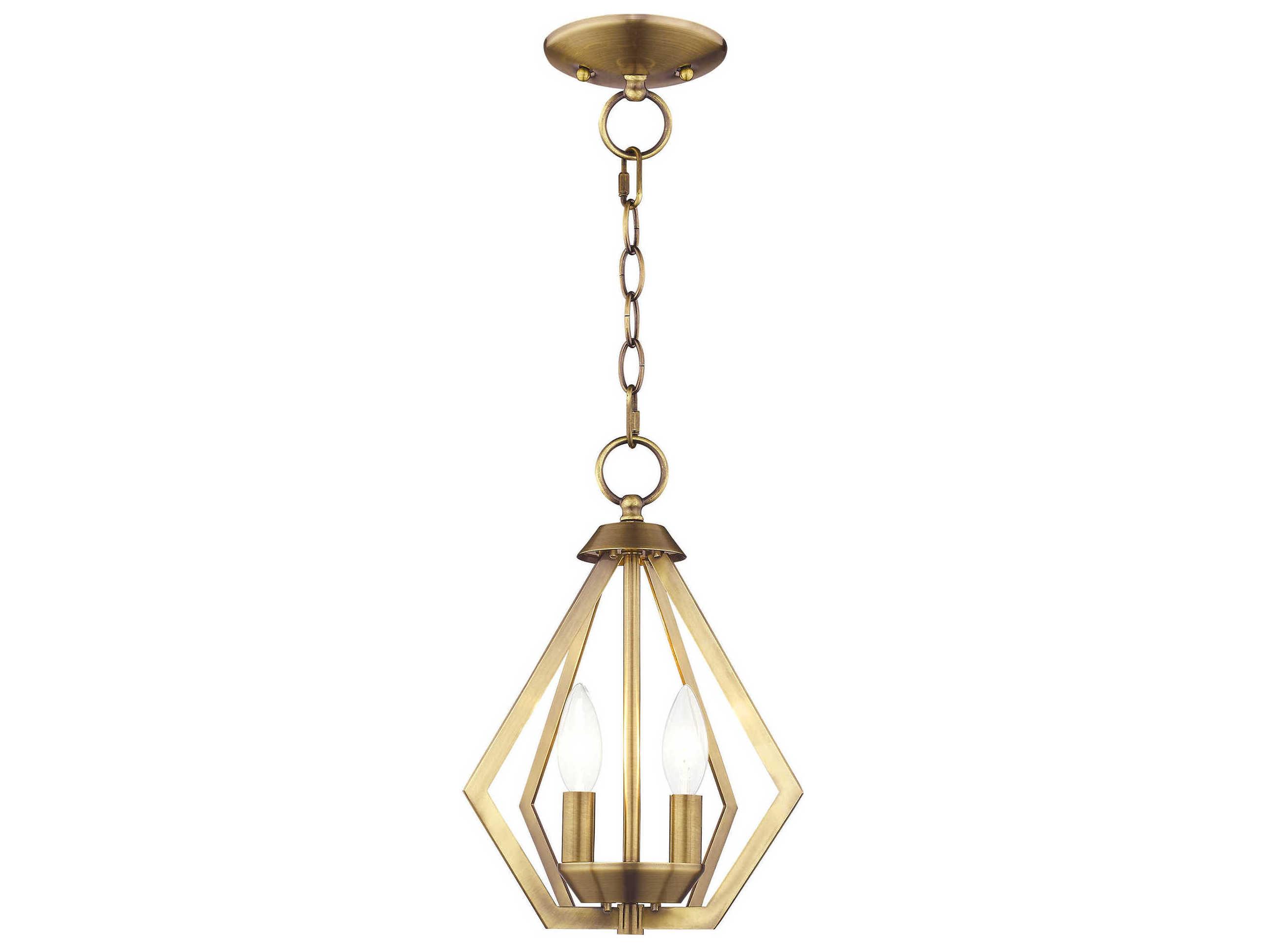Livex Lighting Prism 2-Light Antique Brass Mini Pendant