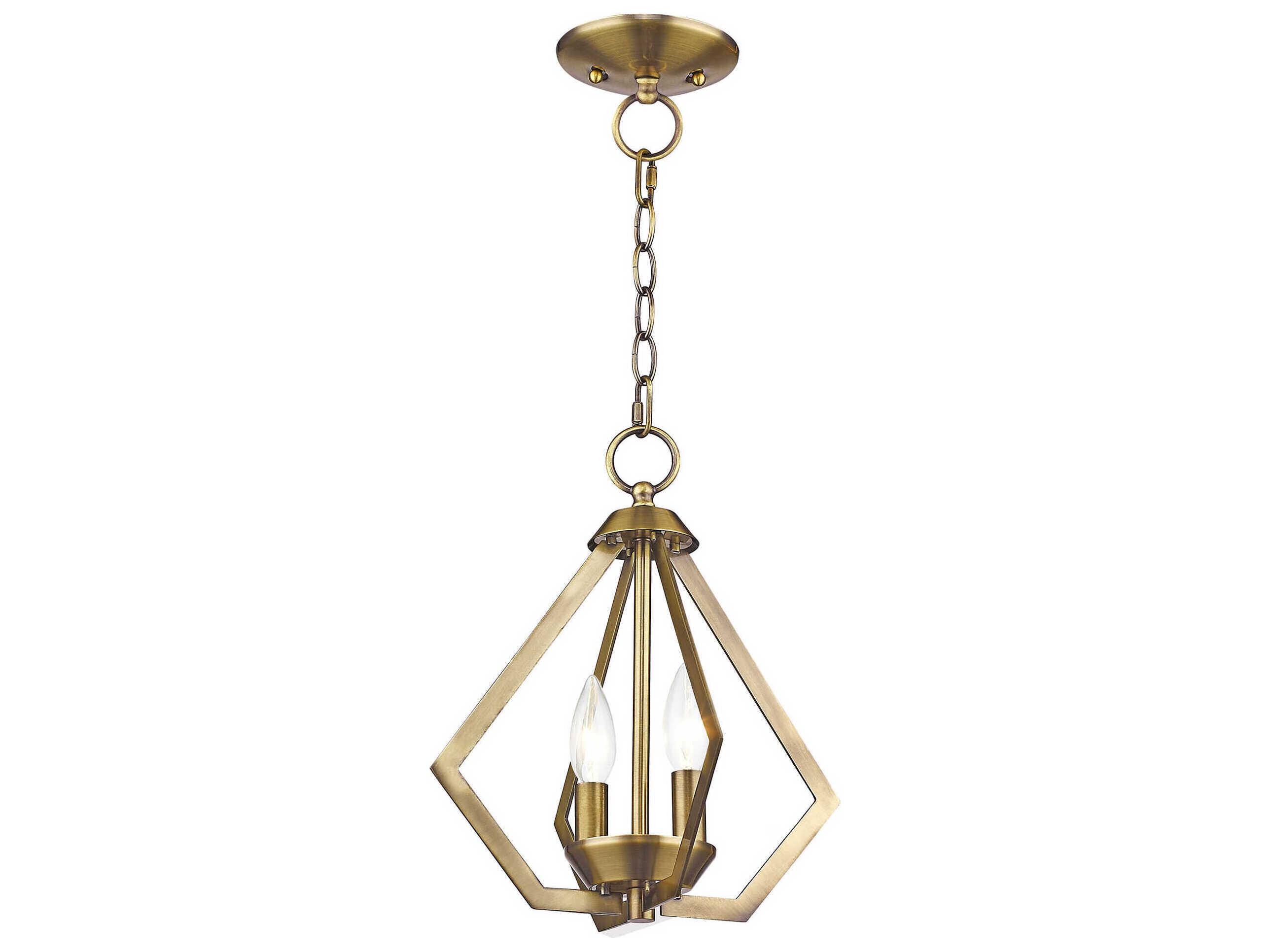 Livex Lighting Prism 2-Light Antique Brass Mini Pendant