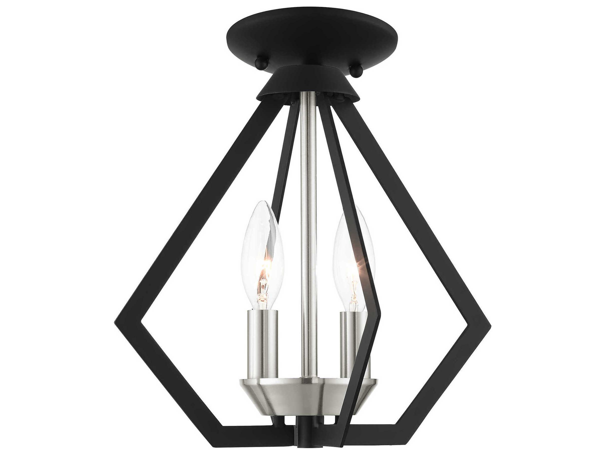 Livex Lighting Prism 2-Light Black Brushed Nickel Mini Pendant