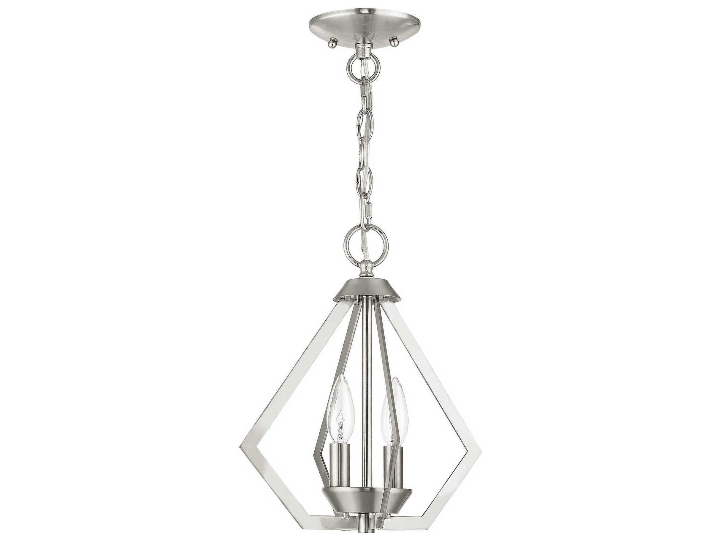 Livex Lighting Prism 2-Light Brushed Nickel Mini Pendant