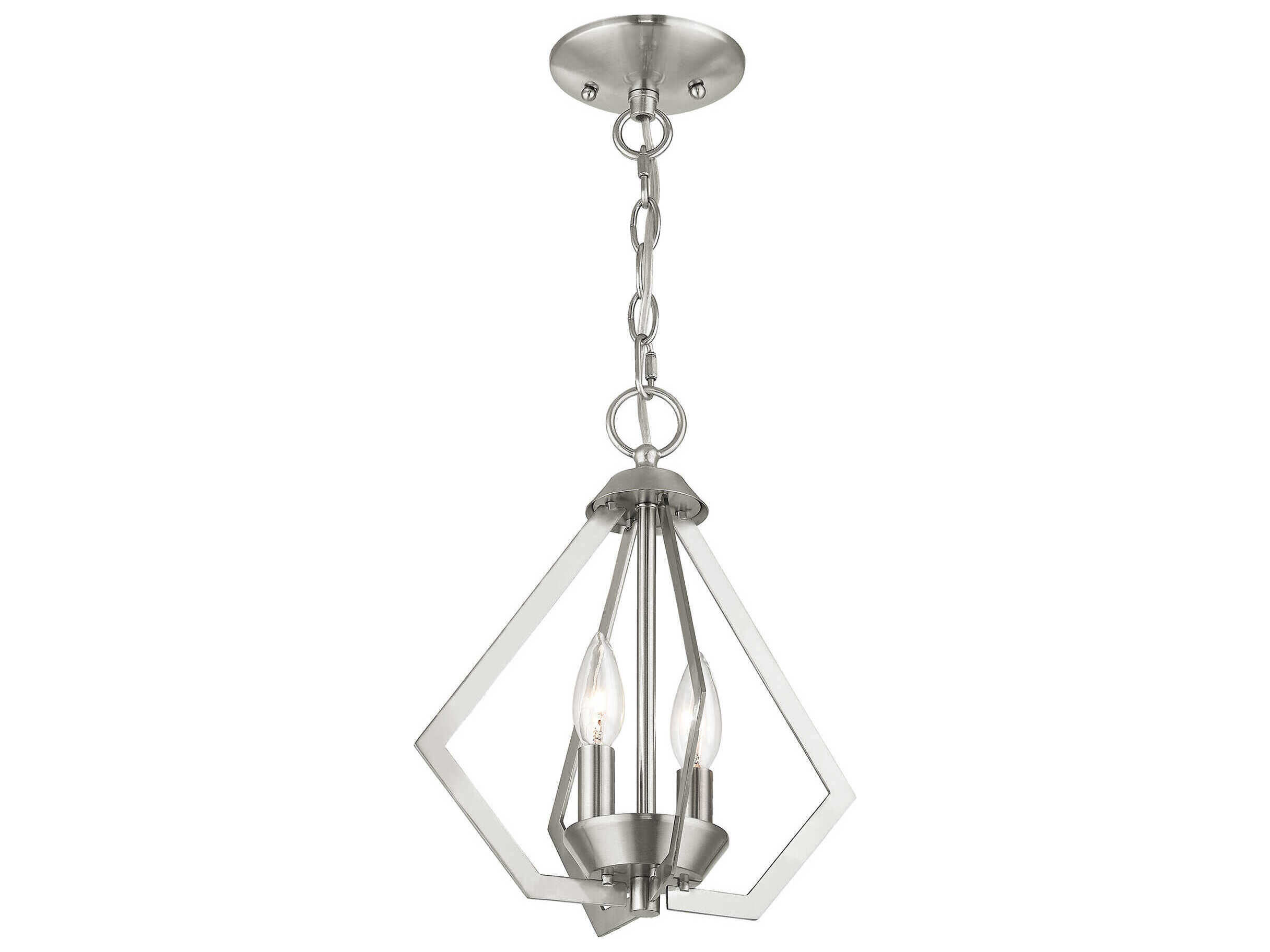Livex Lighting Prism 2-Light Brushed Nickel Mini Pendant