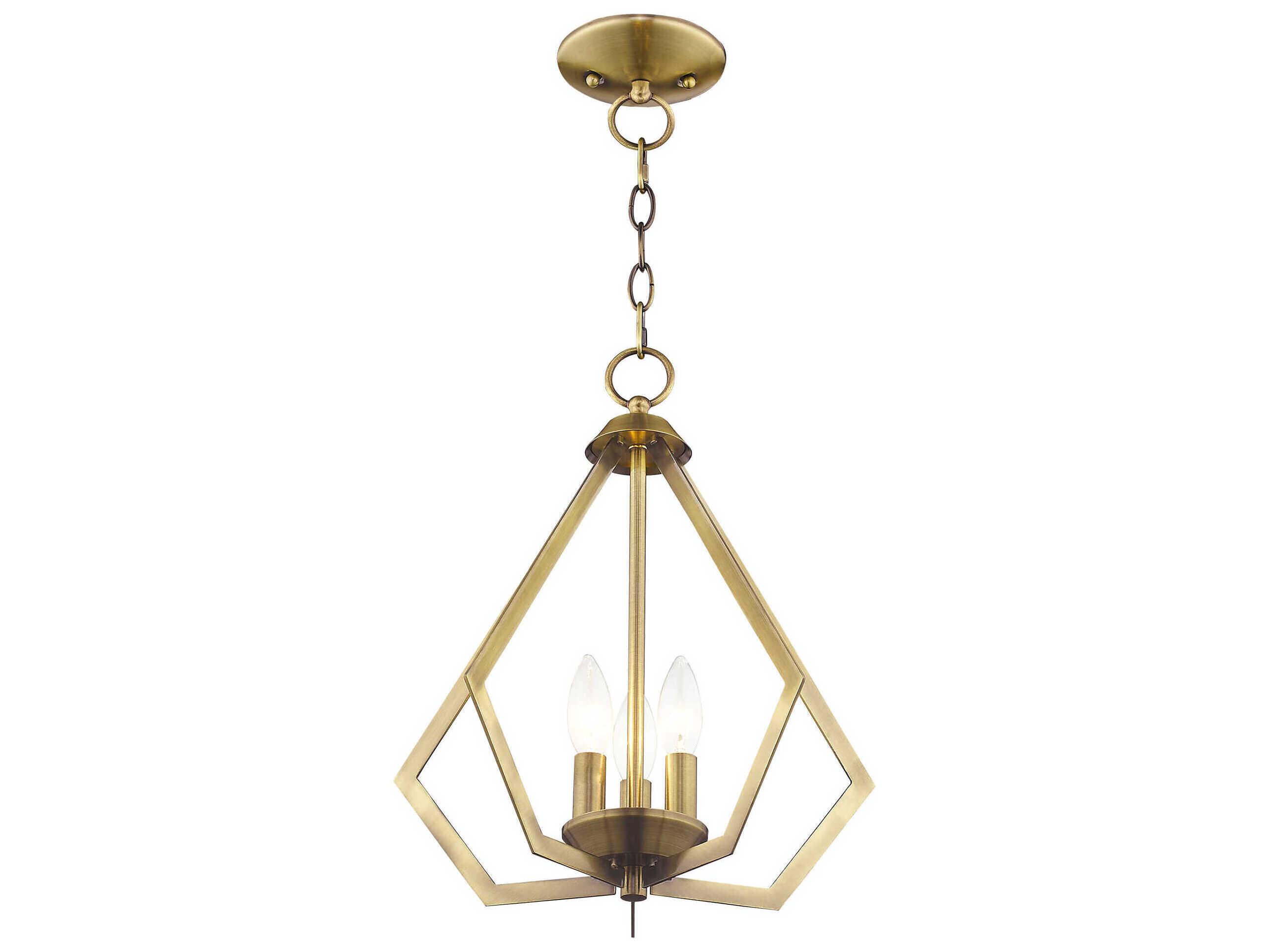 Livex Lighting Prism 3-Light Antique Brass Pendant