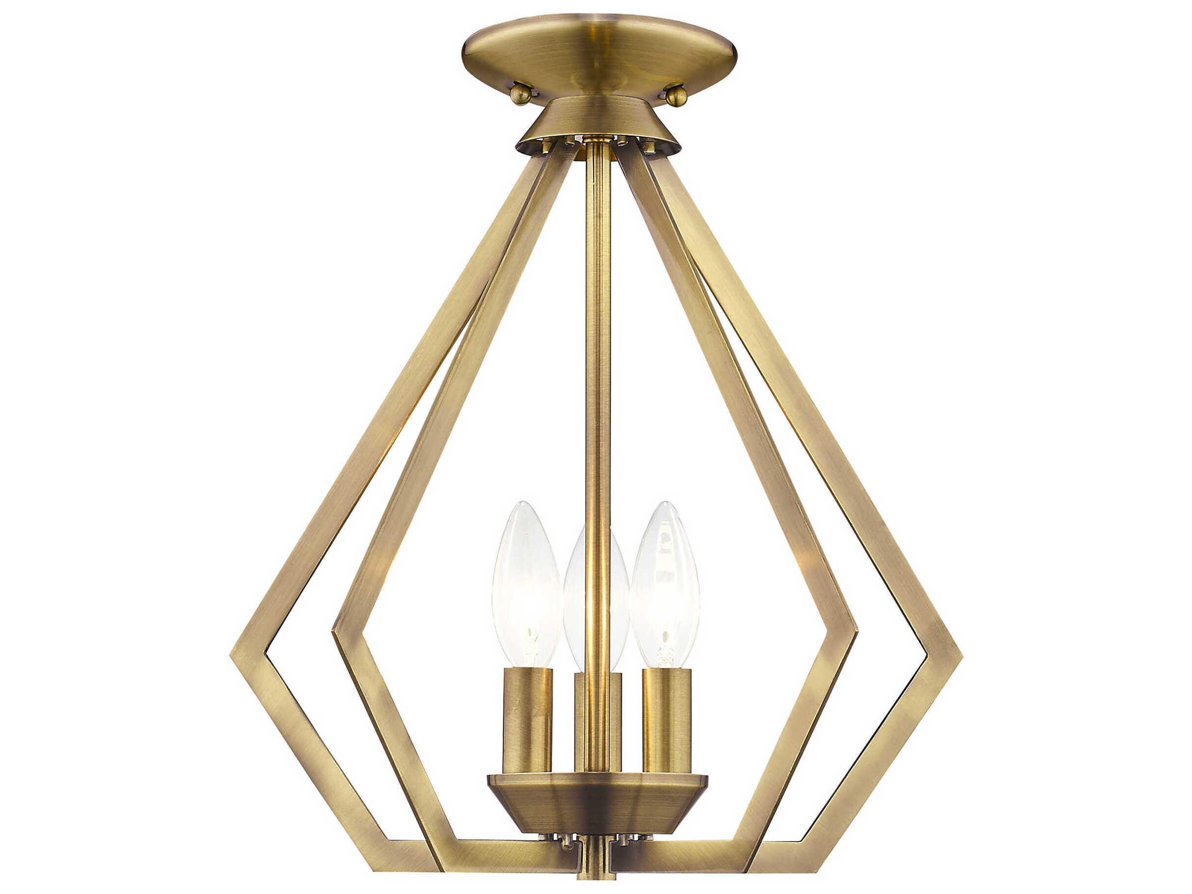 Livex Lighting Prism 3-Light Antique Brass Pendant