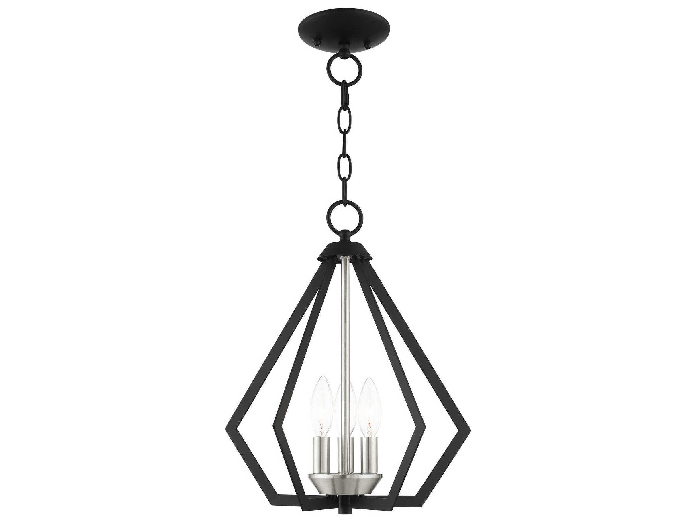 Livex Lighting Prism 3-Light Black Brushed Nickel Pendant