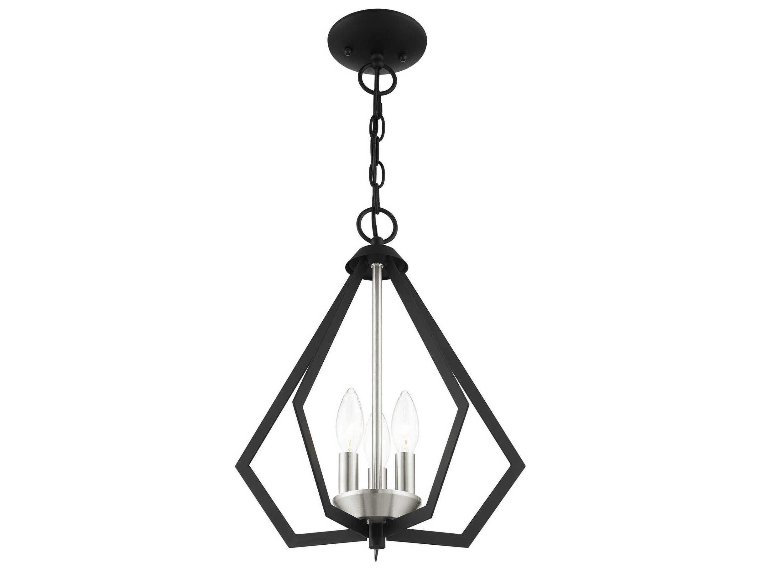 Livex Lighting Prism 3-Light Black Brushed Nickel Pendant