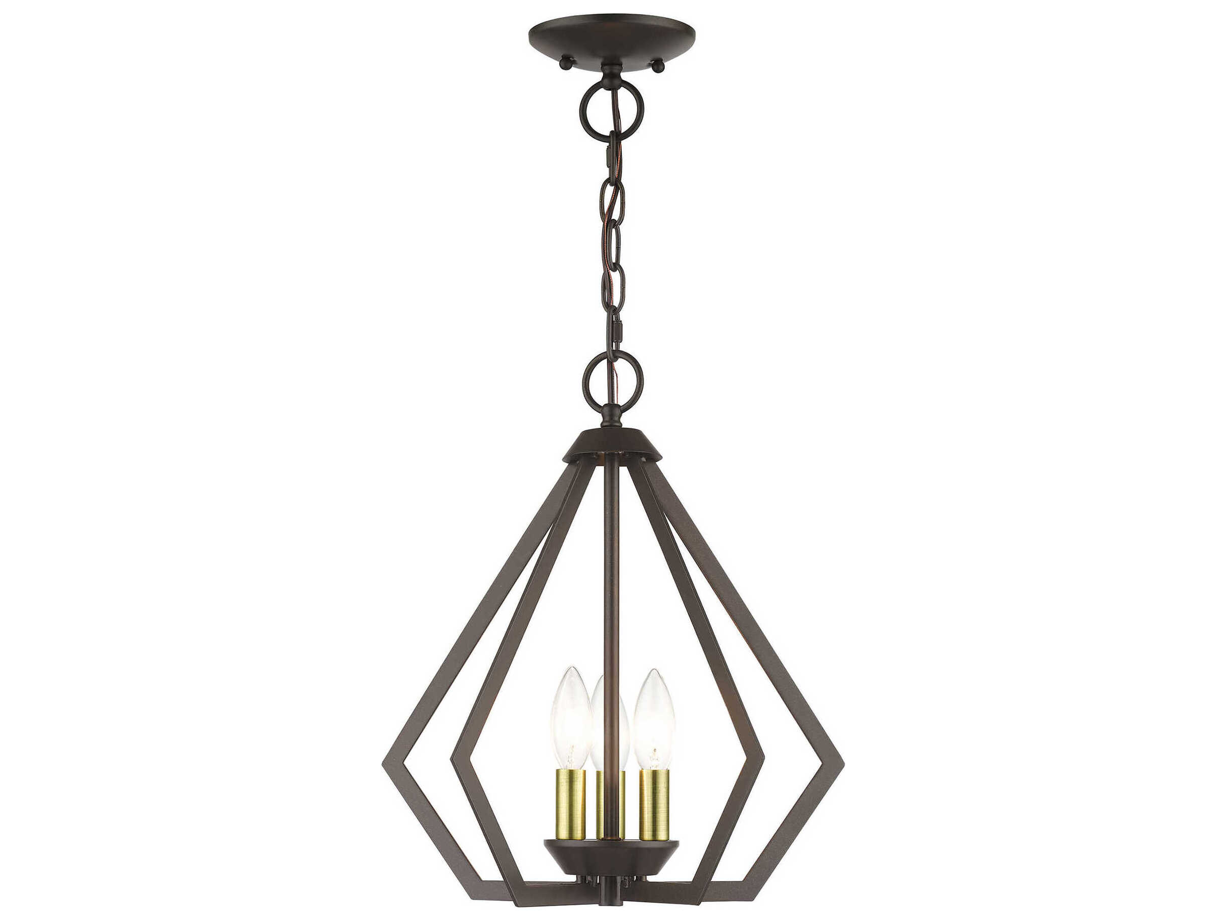 Livex Lighting Prism 3-Light English Bronze Antique Brass Geometric Pendant