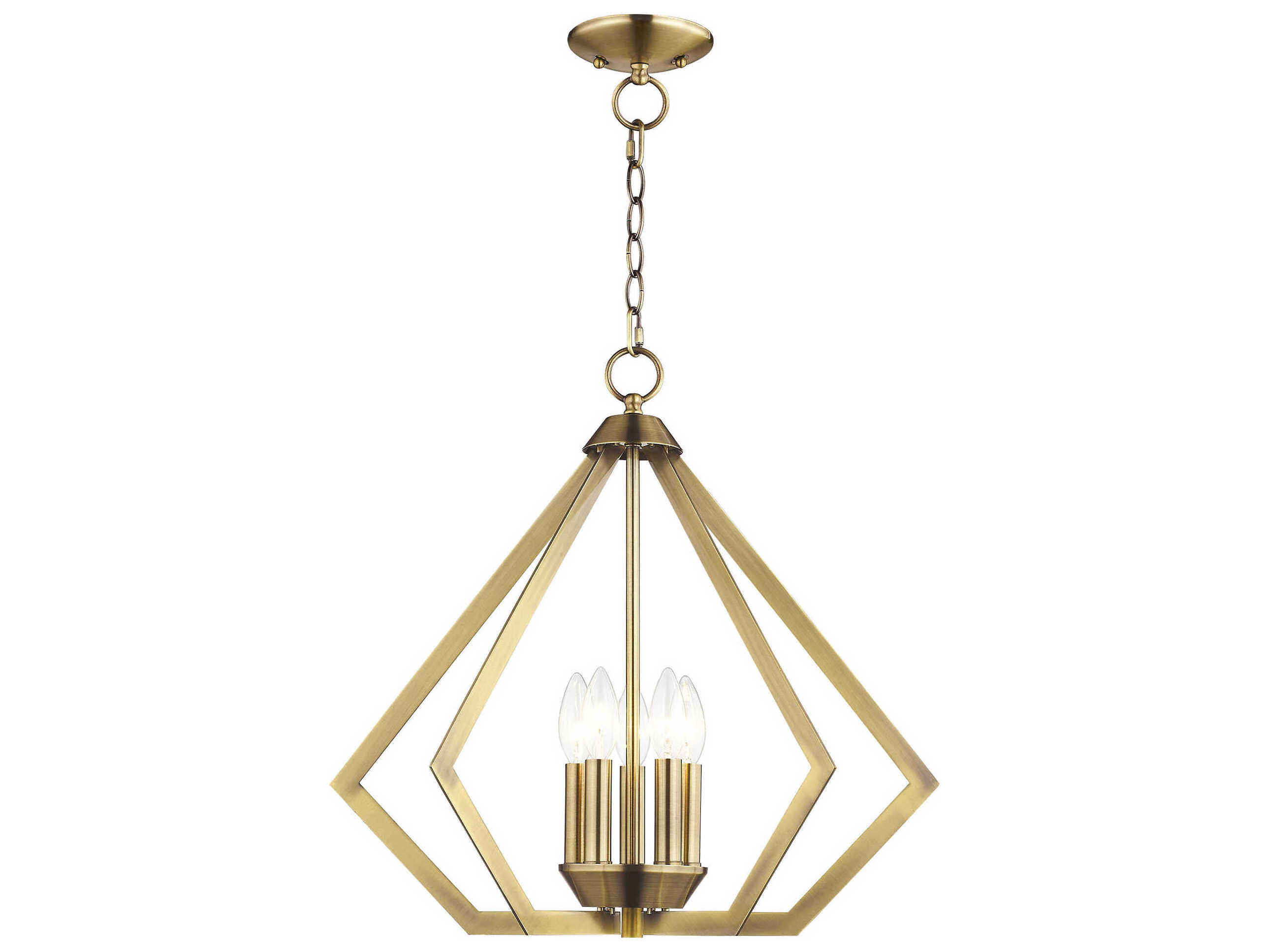 Livex Lighting Prism 5-Light Antique Brass Pendant