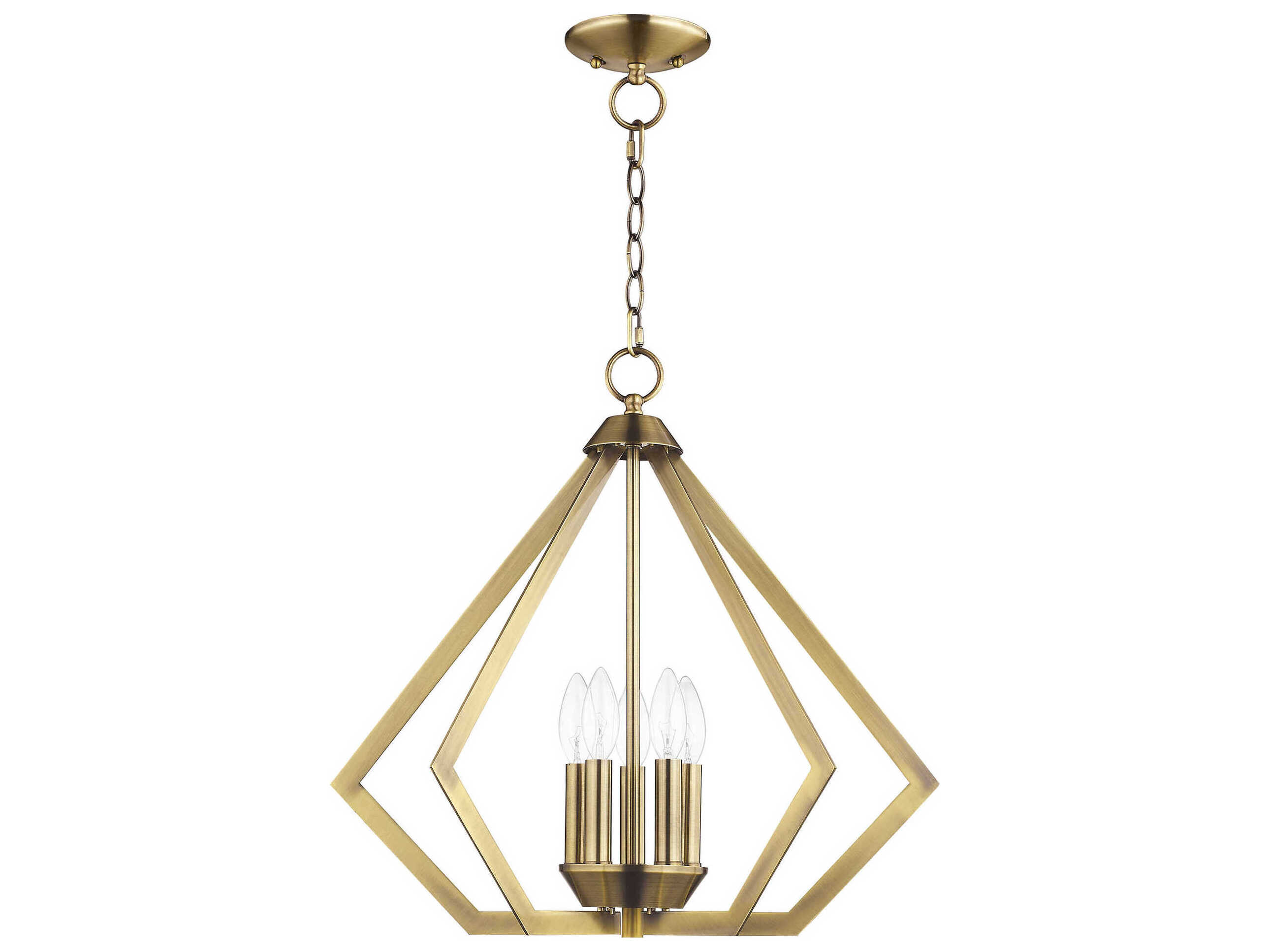 Livex Lighting Prism 5-Light Antique Brass Pendant