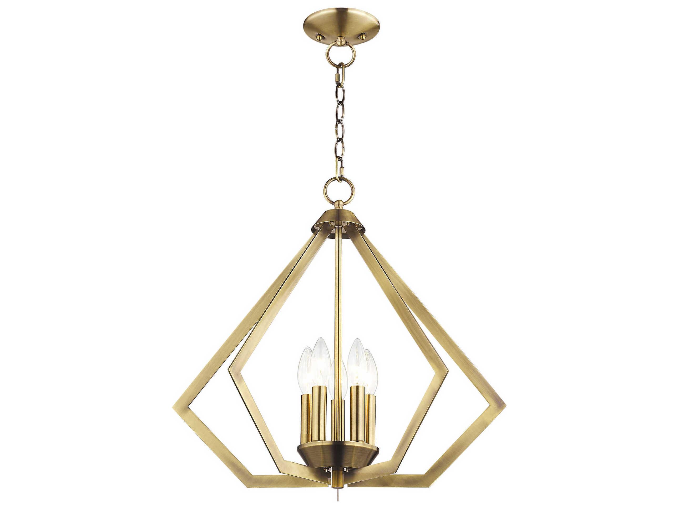 Livex Lighting Prism 5-Light Antique Brass Pendant