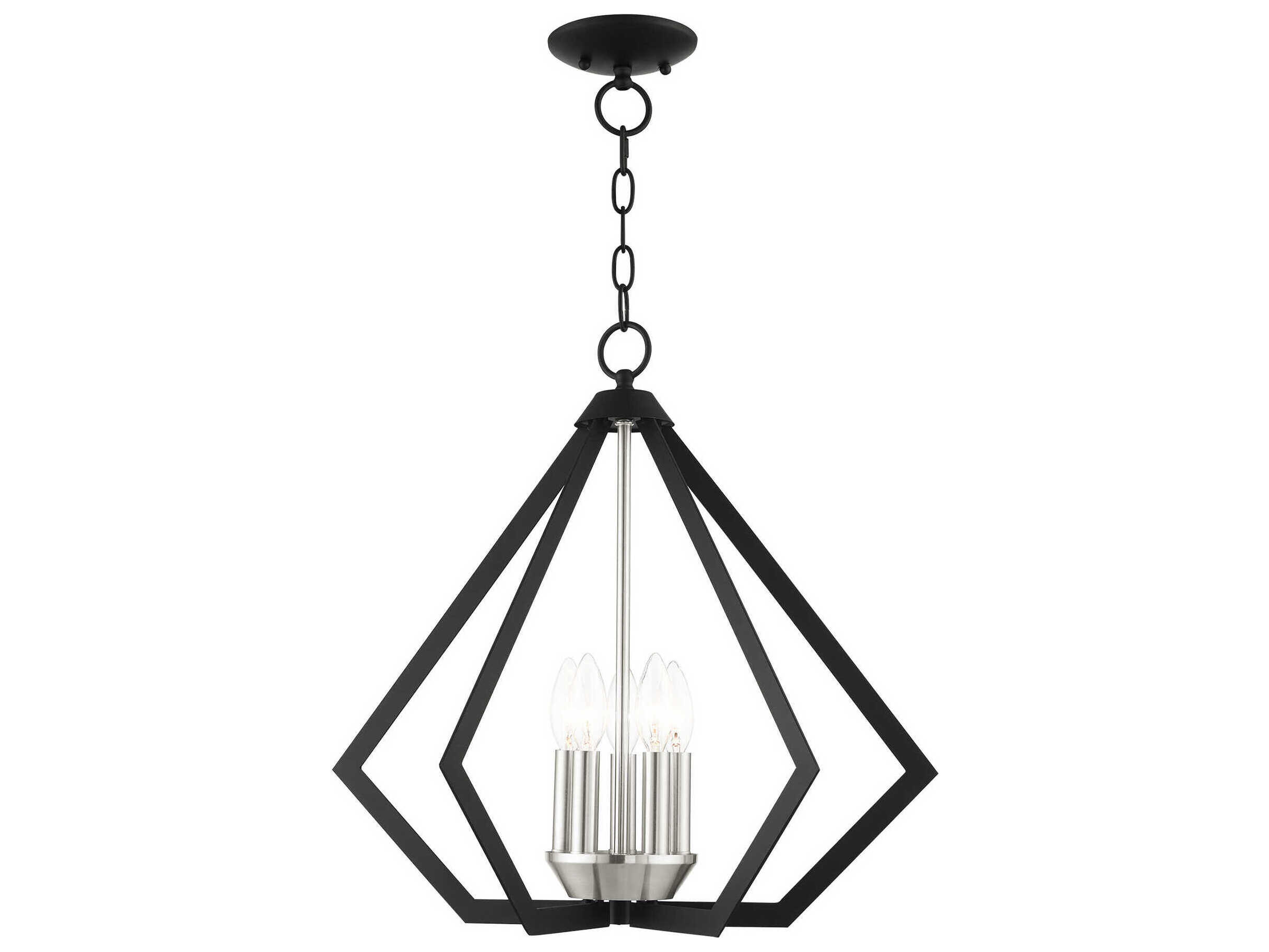 Livex Lighting Prism 5-Light Black Brushed Nickel Pendant
