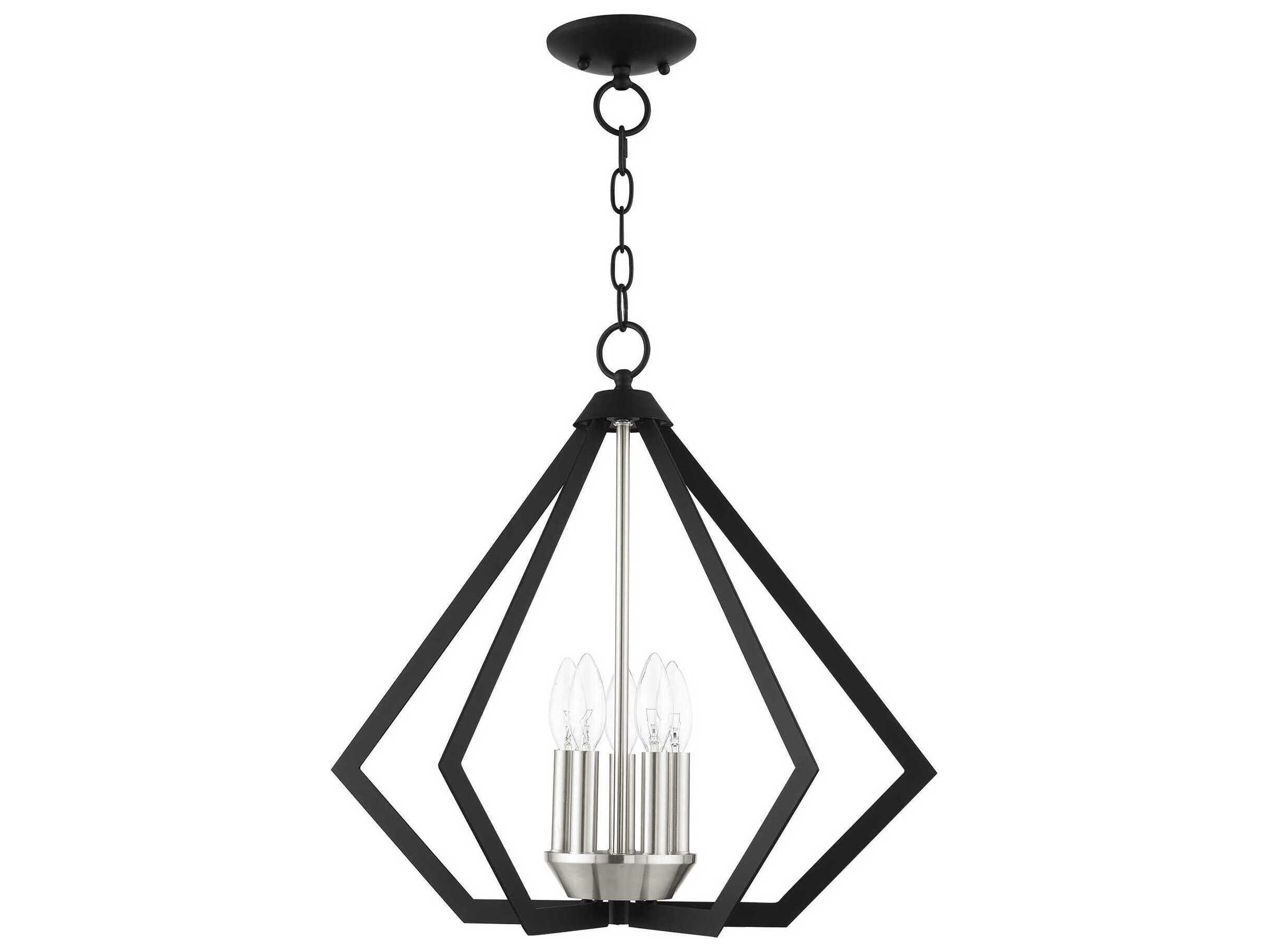 Livex Lighting Prism 5-Light Black Brushed Nickel Pendant
