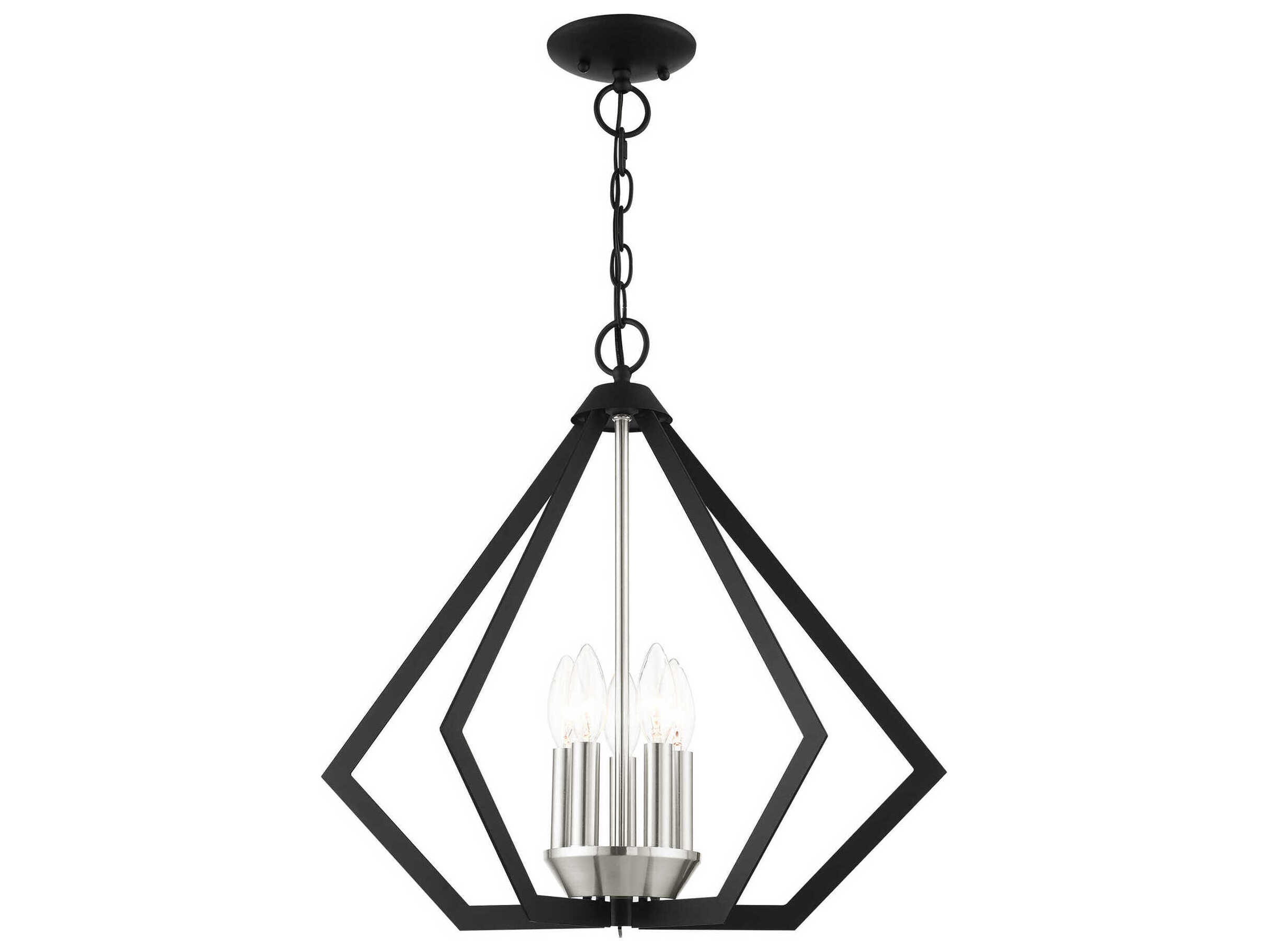 Livex Lighting Prism 5-Light Black Brushed Nickel Pendant