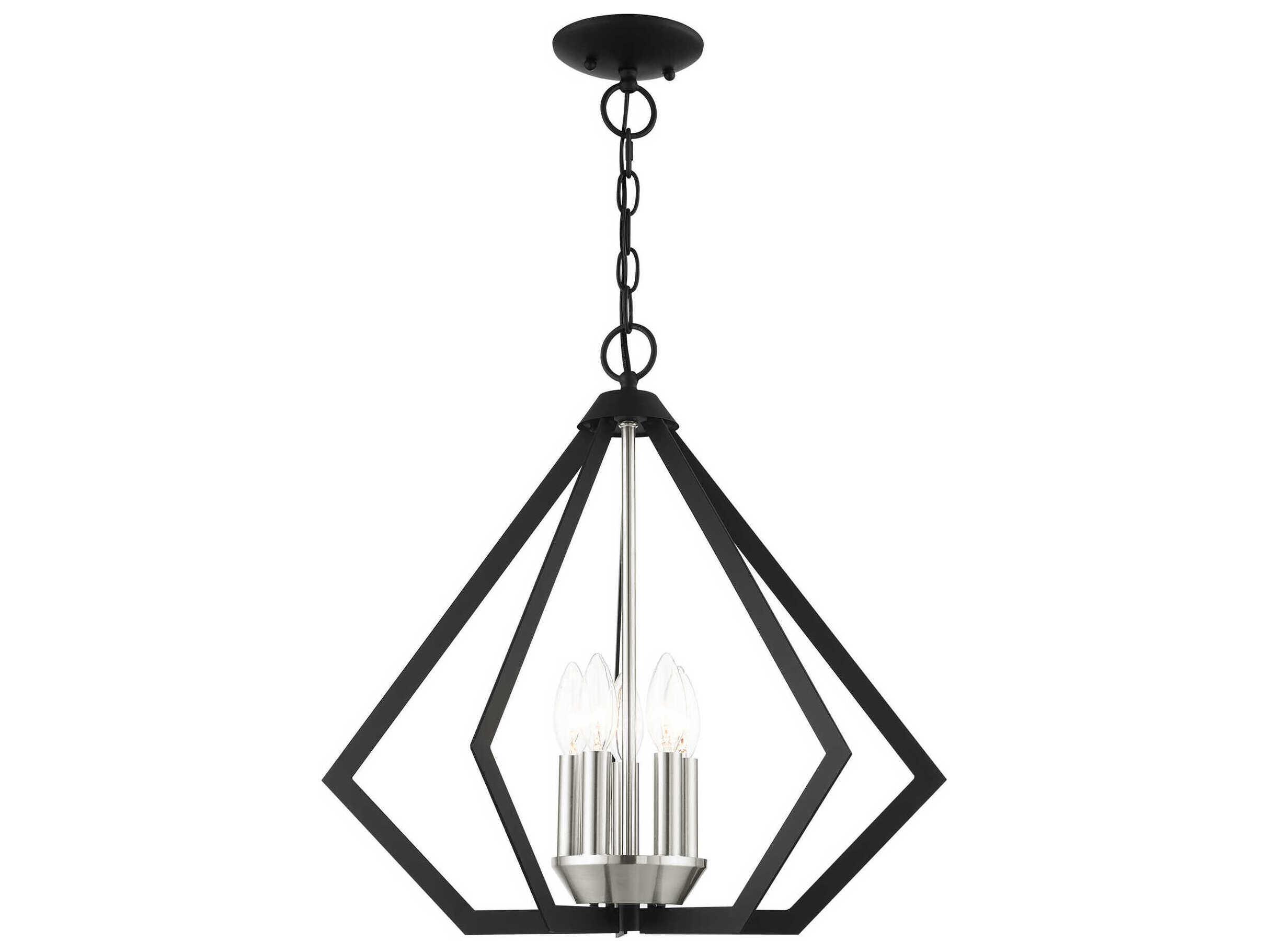 Livex Lighting Prism 5-Light Black Brushed Nickel Pendant