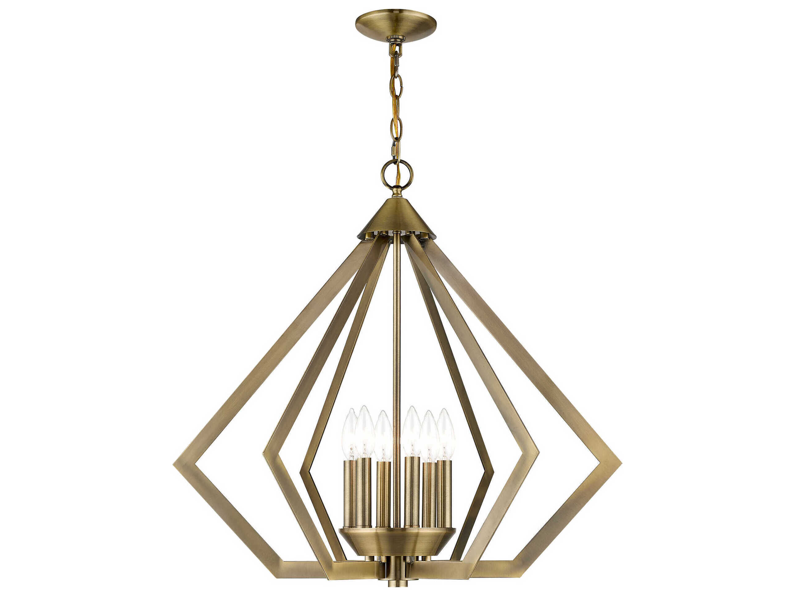 Livex Lighting Prism 6-Light Antique Brass Pendant