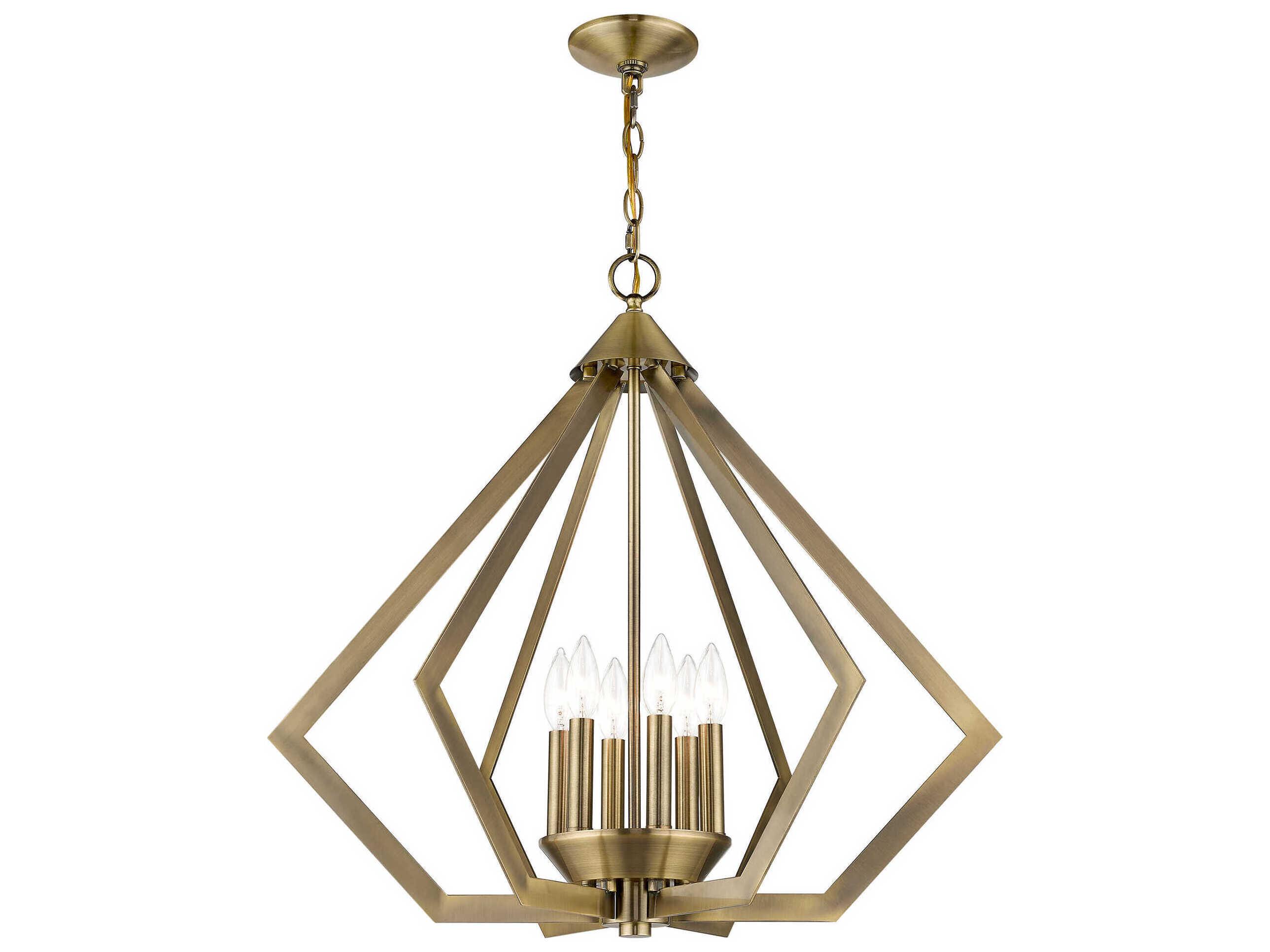 Livex Lighting Prism 6-Light Antique Brass Pendant
