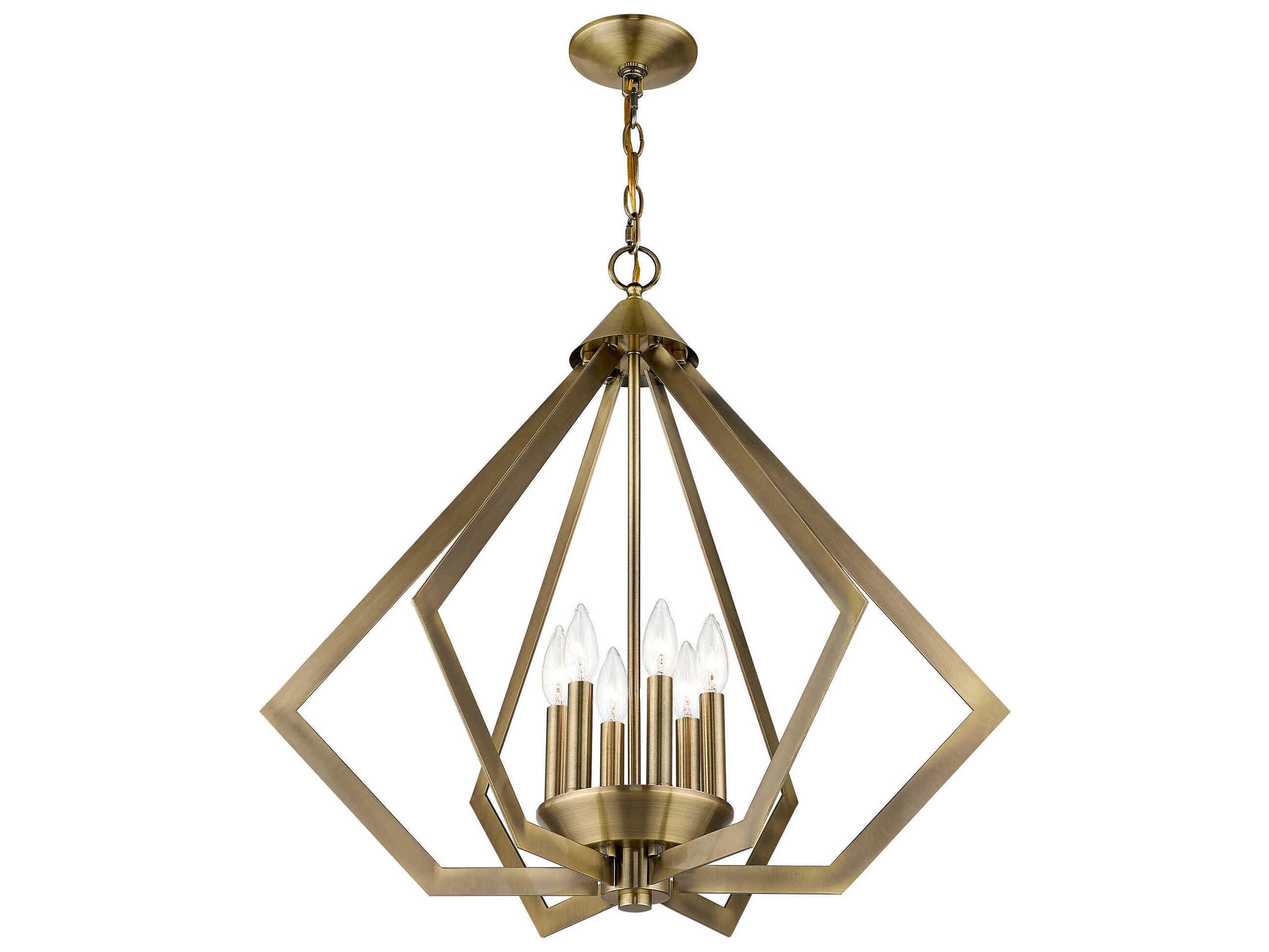 Livex Lighting Prism 6-Light Antique Brass Pendant