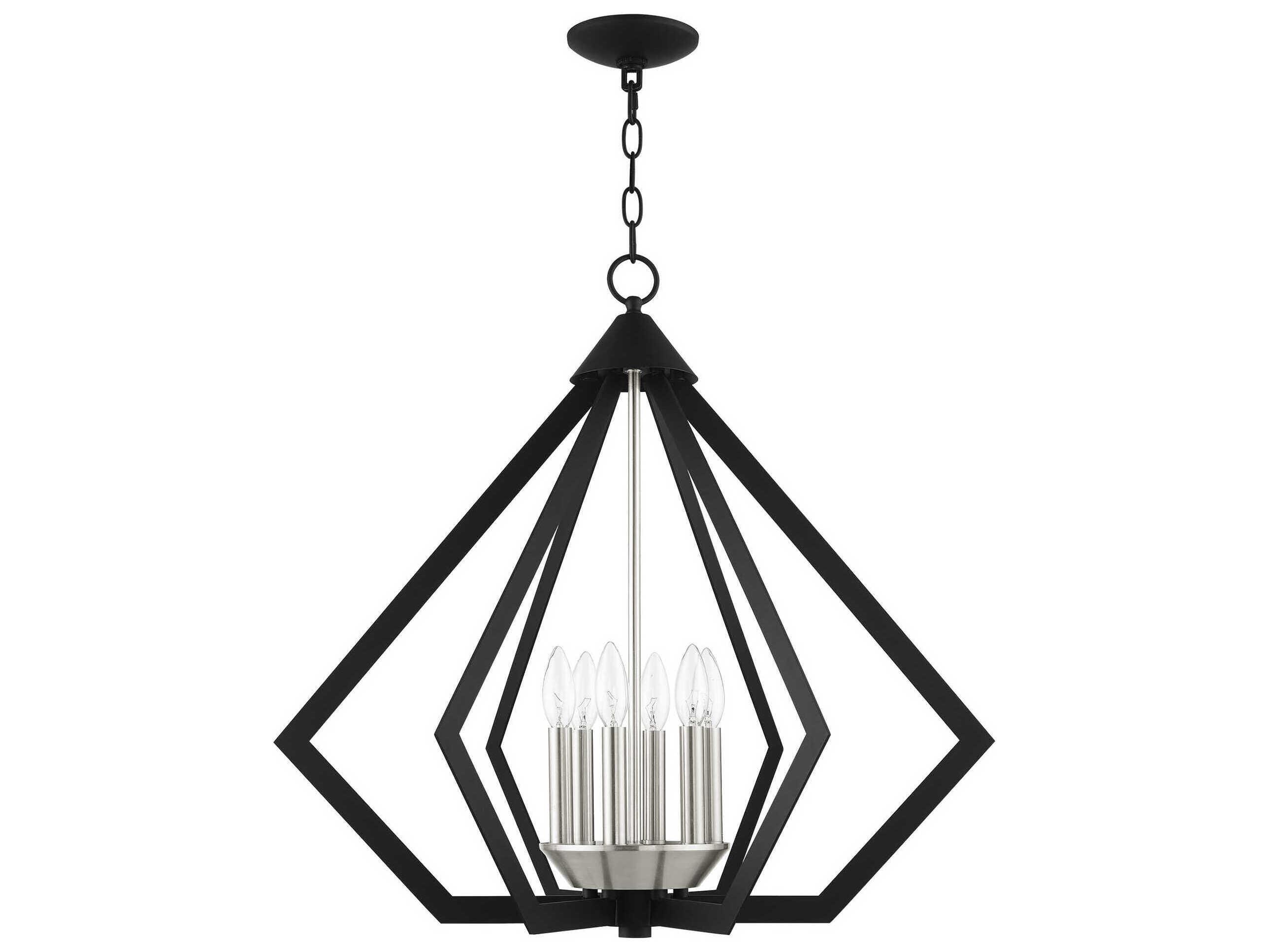 Livex Lighting Prism 6-Light Black Brushed Nickel Pendant