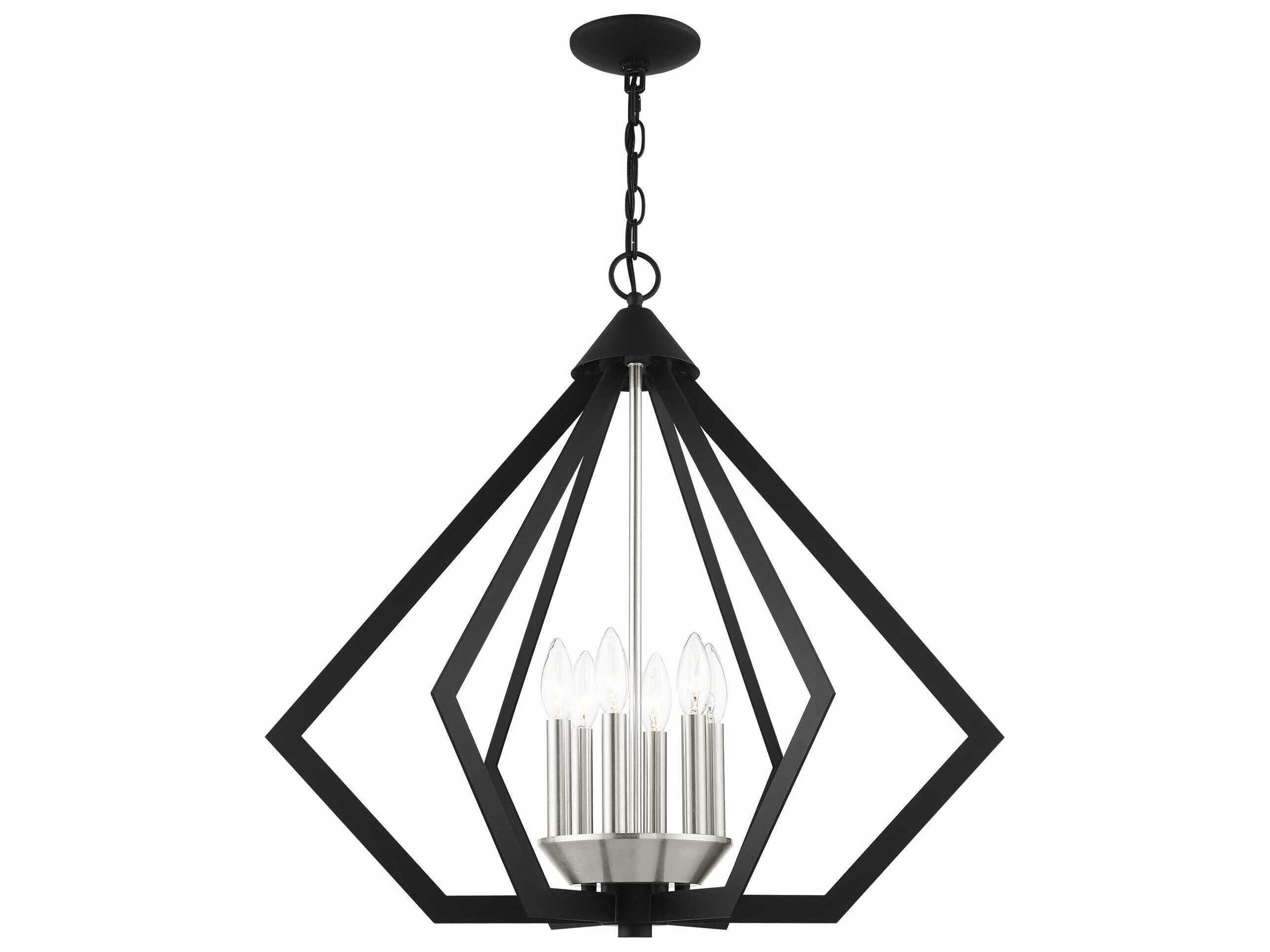 Livex Lighting Prism 6-Light Black Brushed Nickel Pendant