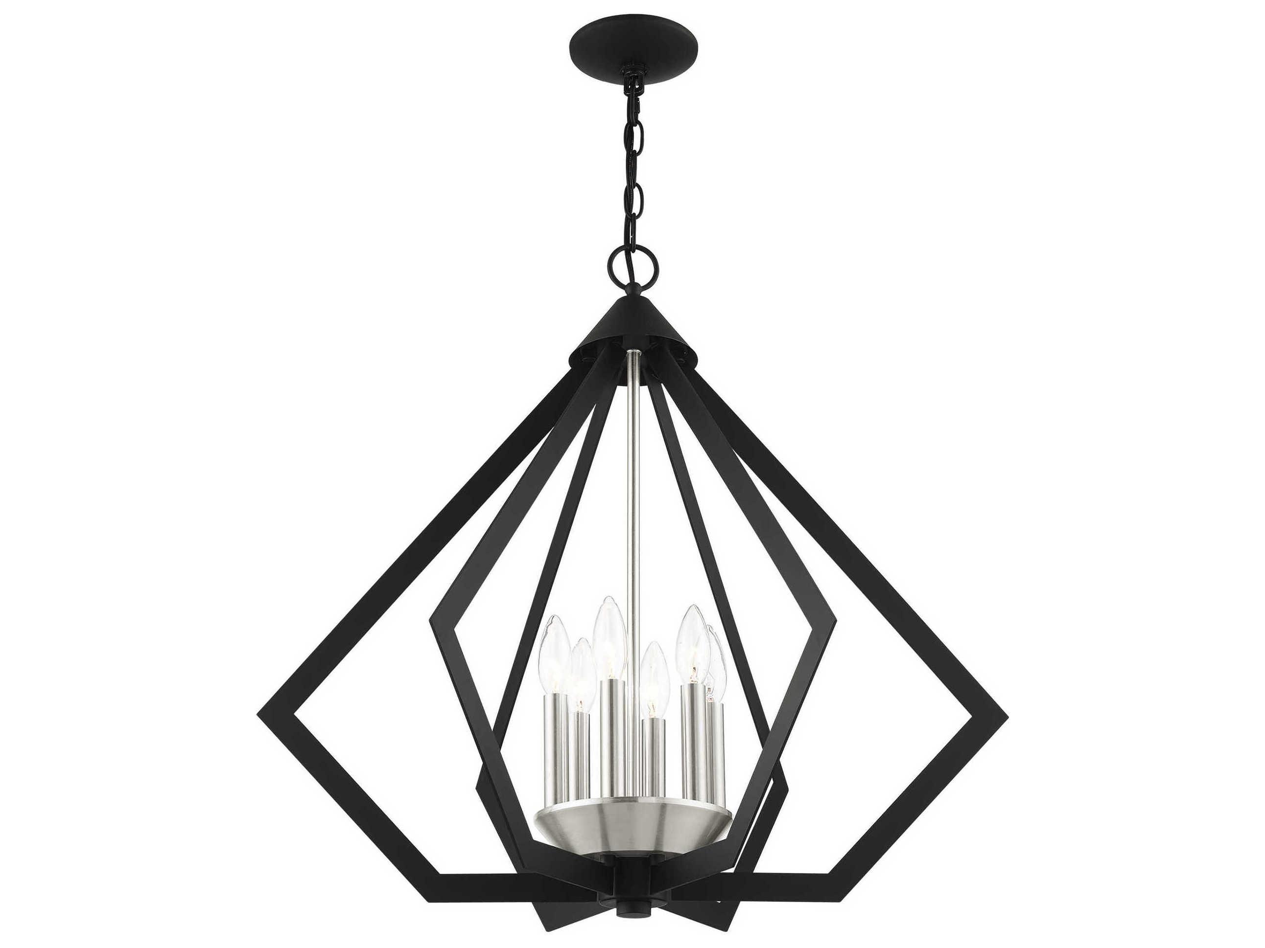 Livex Lighting Prism 6-Light Black Brushed Nickel Pendant
