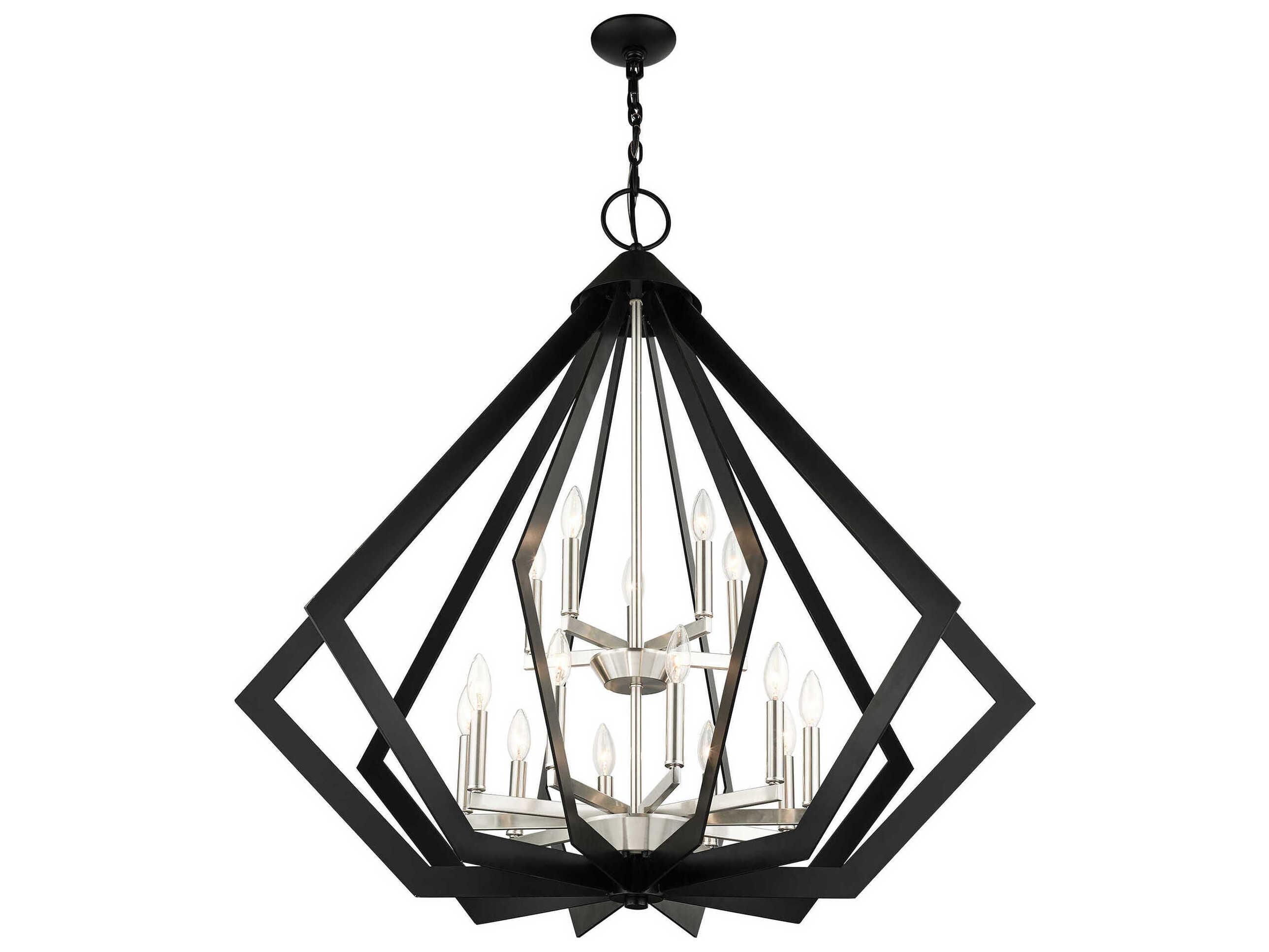 Livex Lighting Prism 15-Light Black Candelabra Chandelier