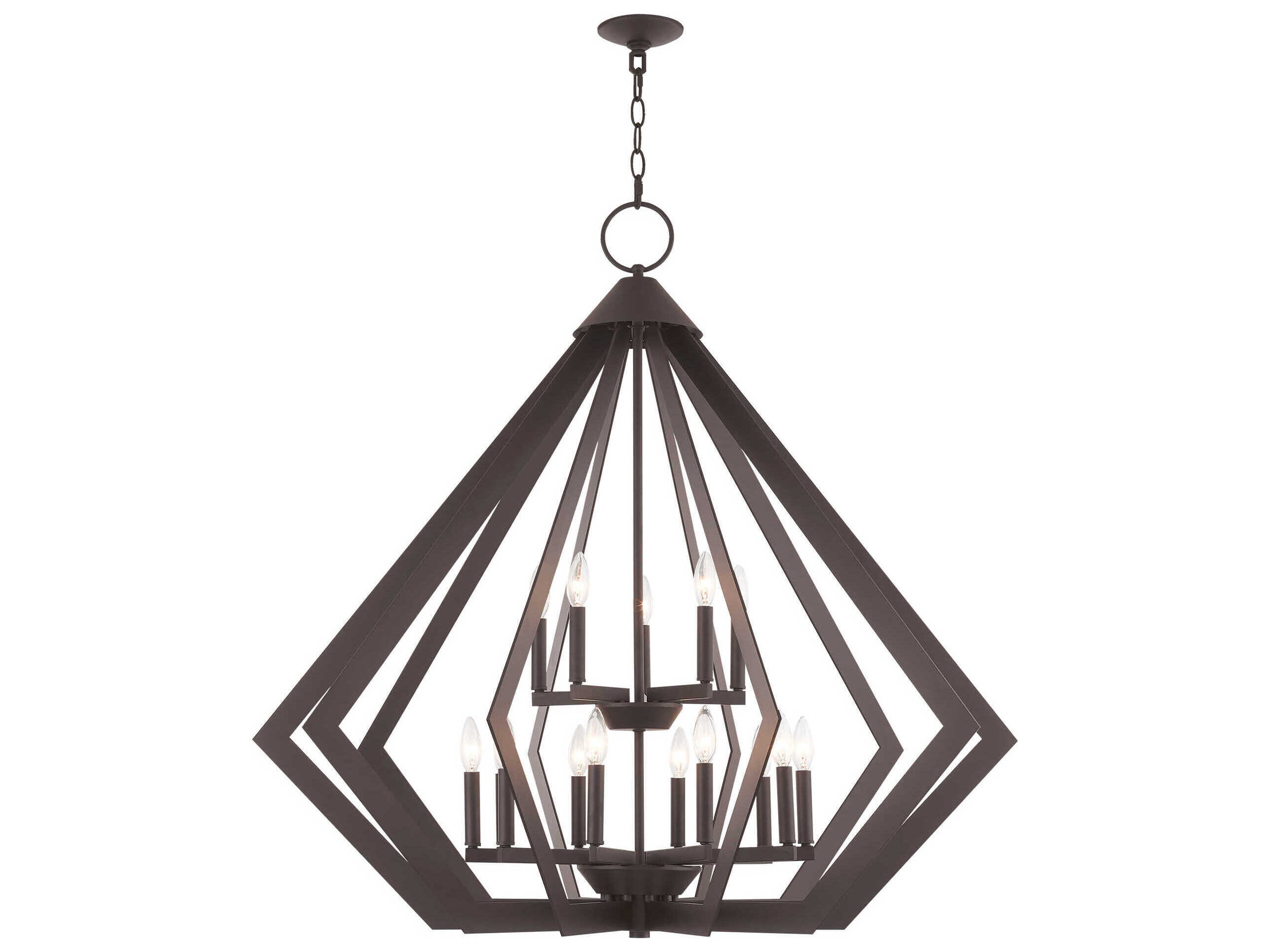 Livex Lighting Prism 15-Light Bronze Candelabra Tiered Chandelier