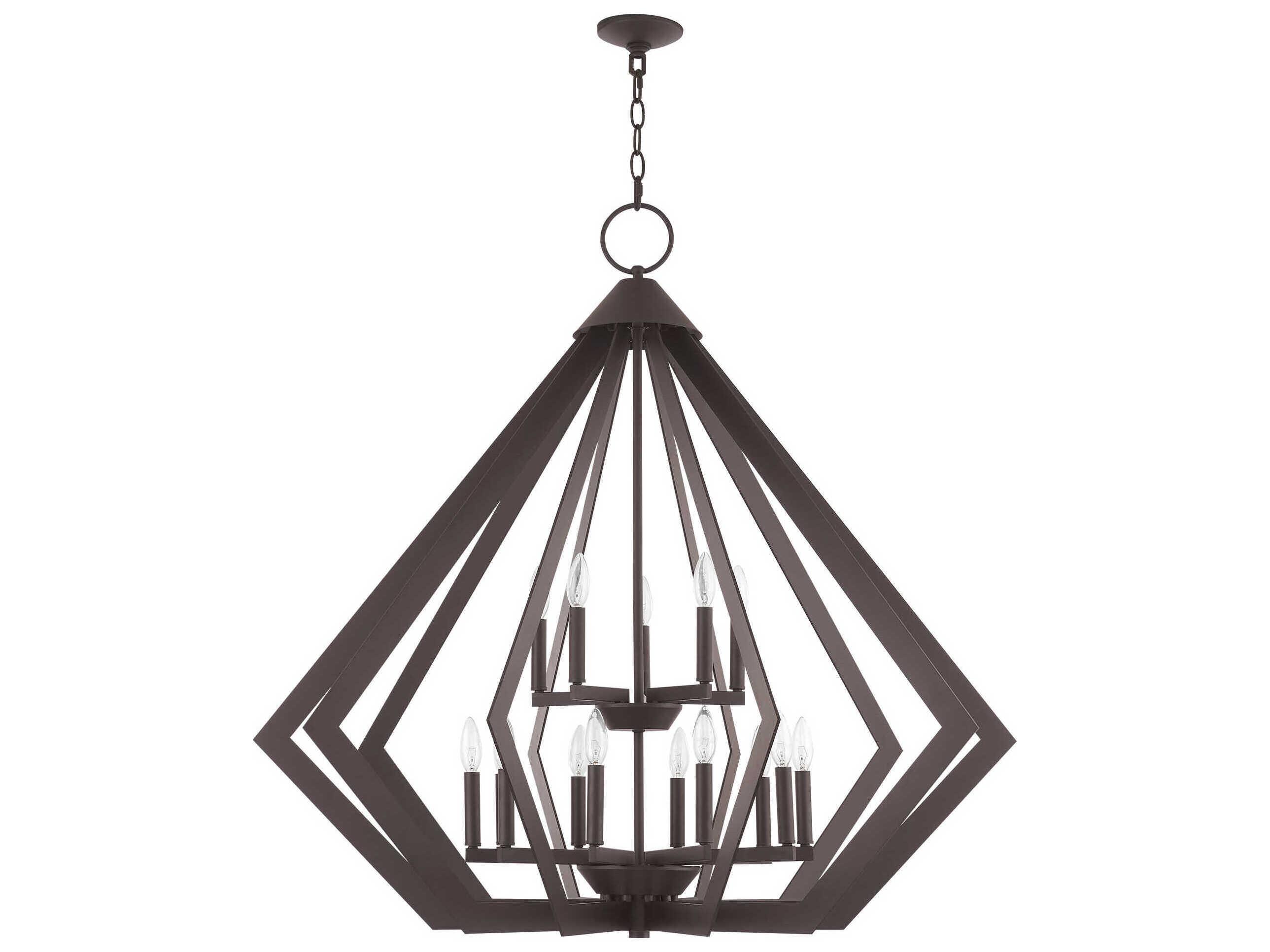Livex Lighting Prism 15-Light Bronze Candelabra Tiered Chandelier