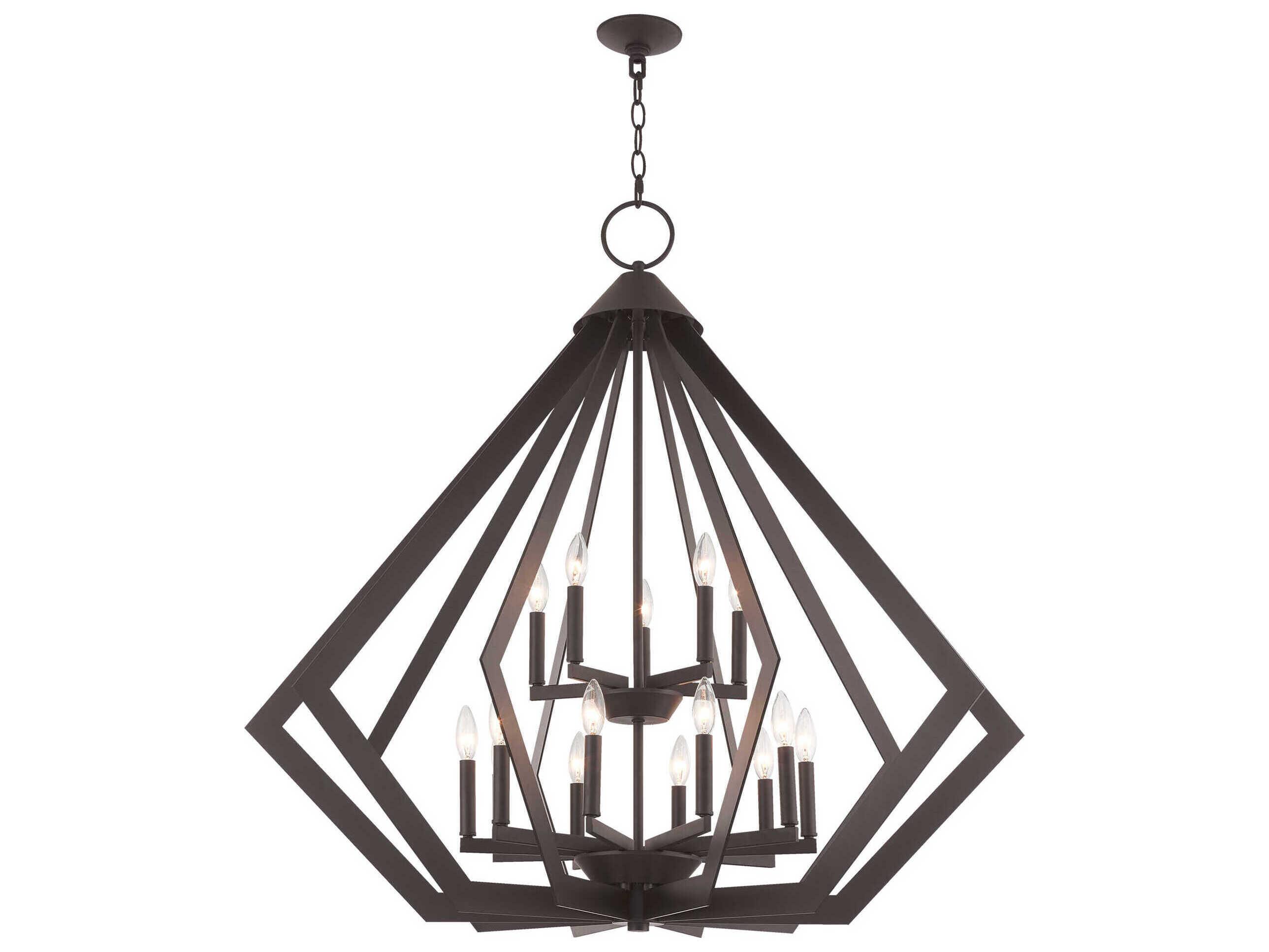 Livex Lighting Prism 15-Light Bronze Candelabra Tiered Chandelier