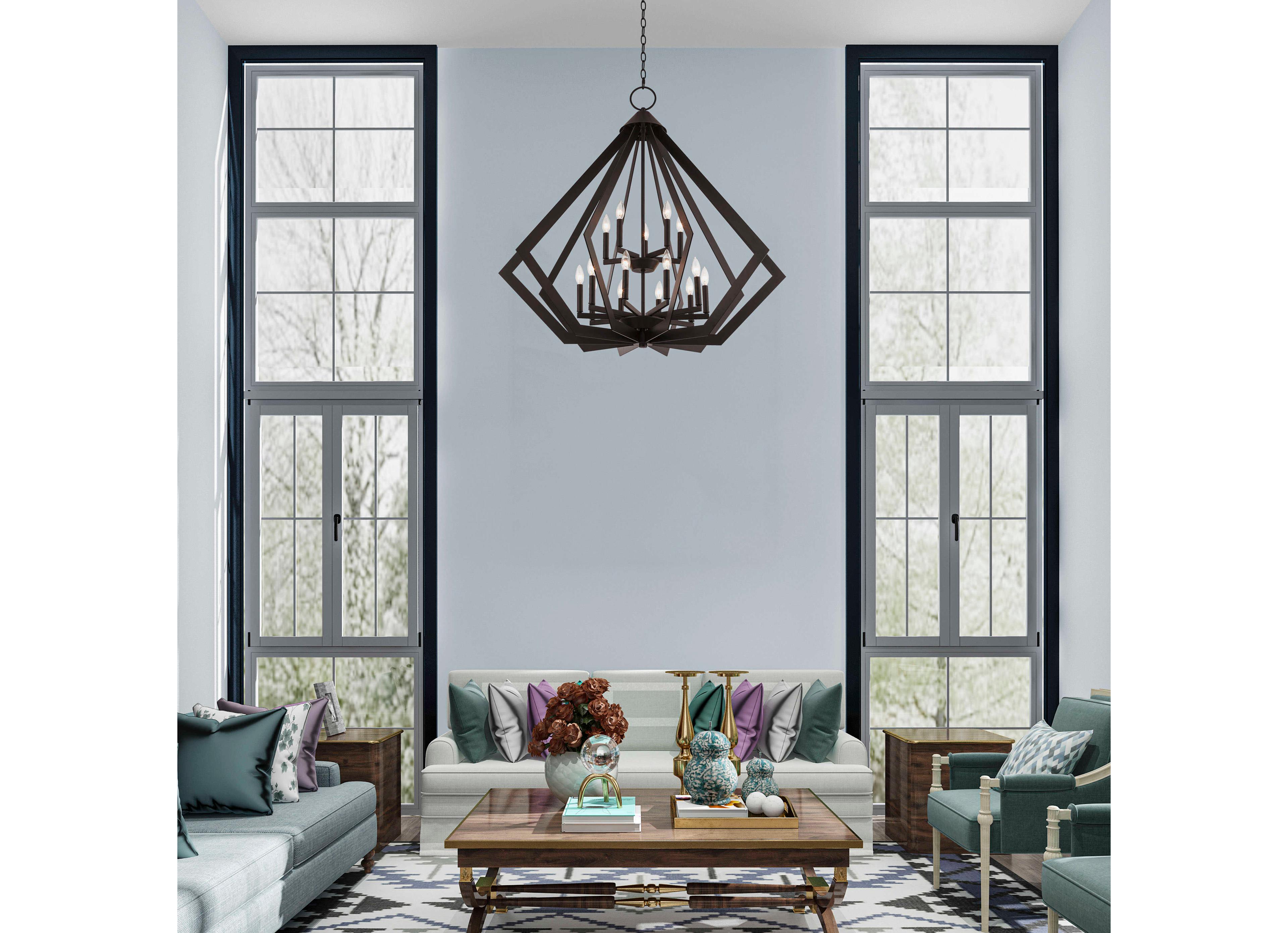 Livex Lighting Prism 15-Light Bronze Candelabra Tiered Chandelier