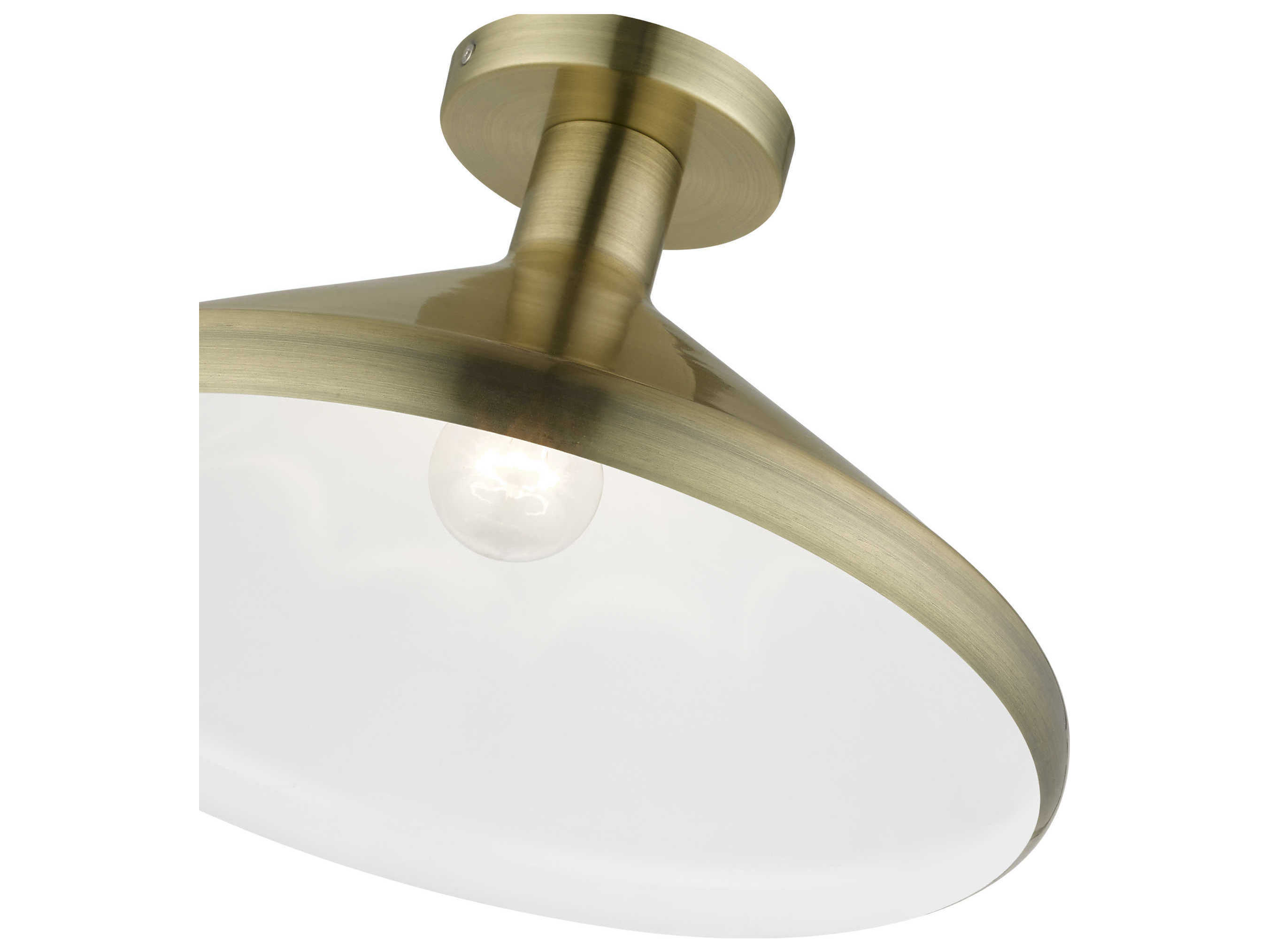 Livex Lighting Geneva 1-Light Antique Brass Semi Flush Mount