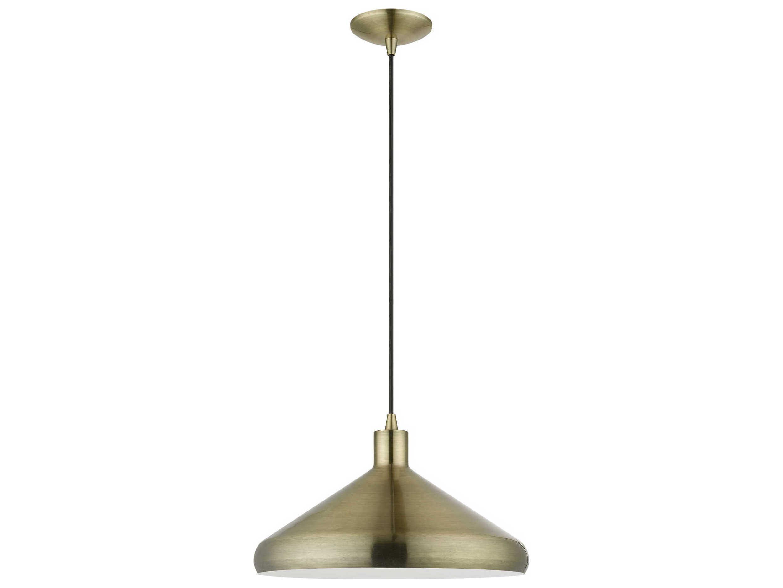 Livex Lighting Geneva 1-Light Antique Brass Pendant