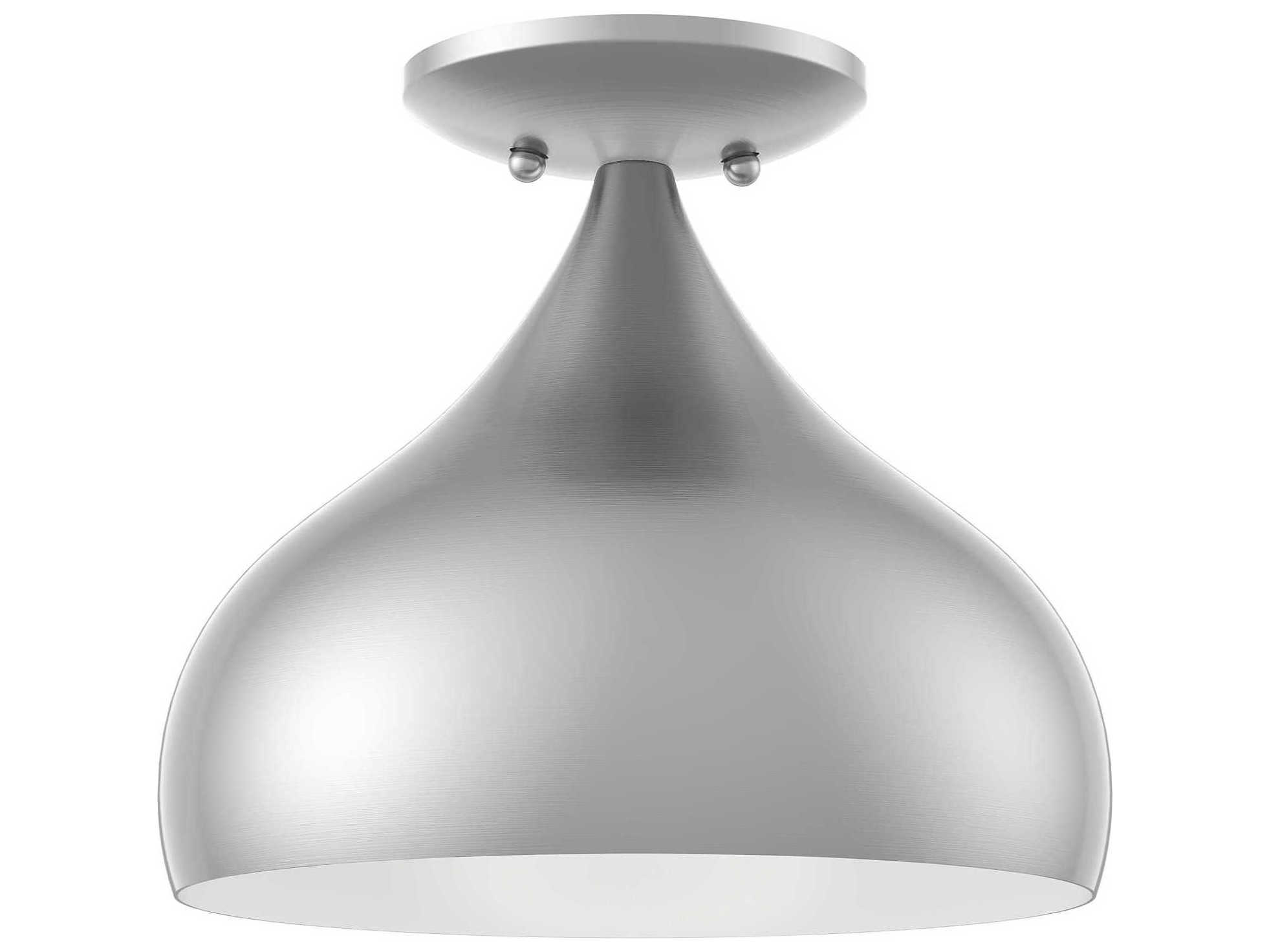 Livex Lighting Amador 1-Light Brushed Nickel Bell Semi Flush Mount